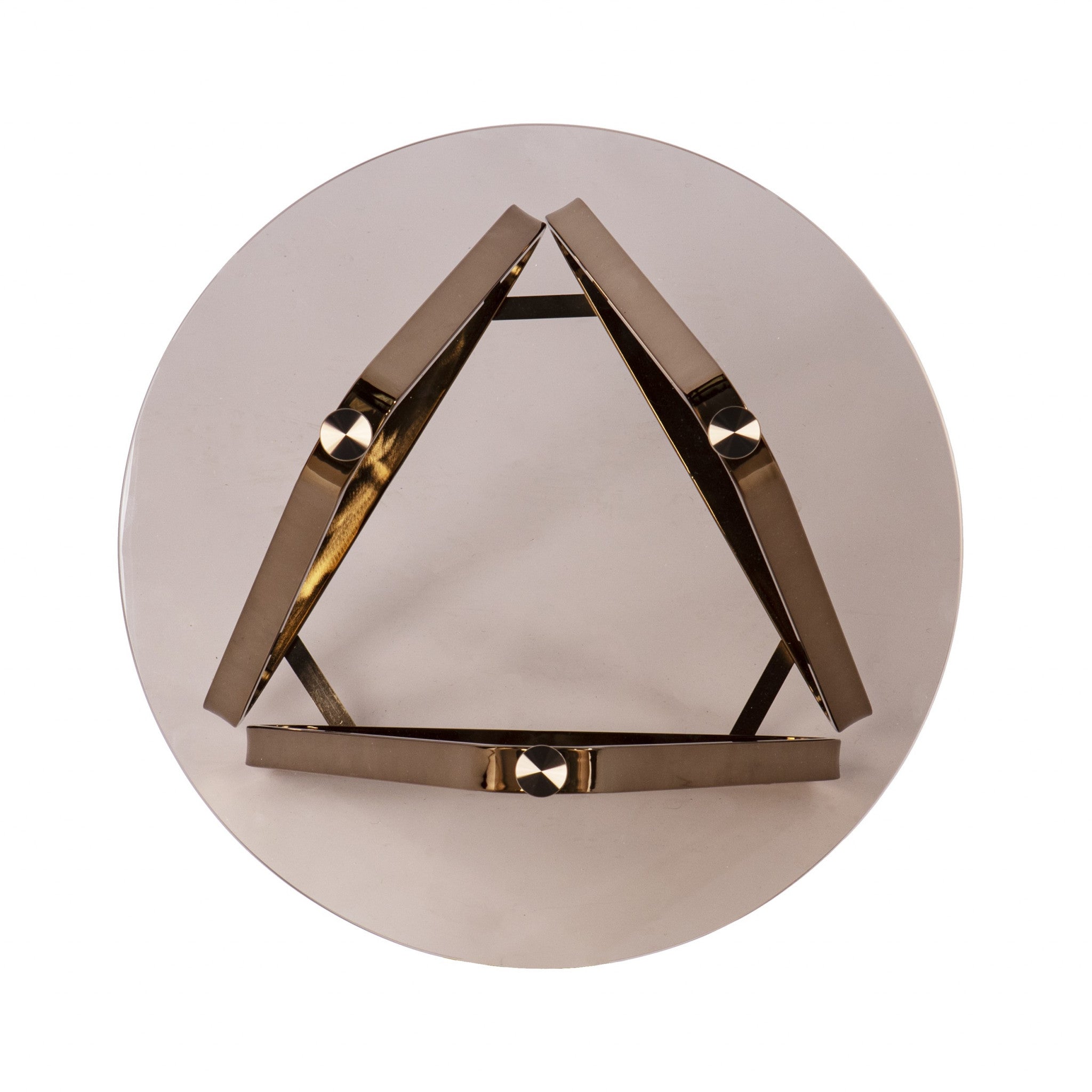 24" Champagne Glass And Iron Round End Table-End-Side Tables-DECOROLALA