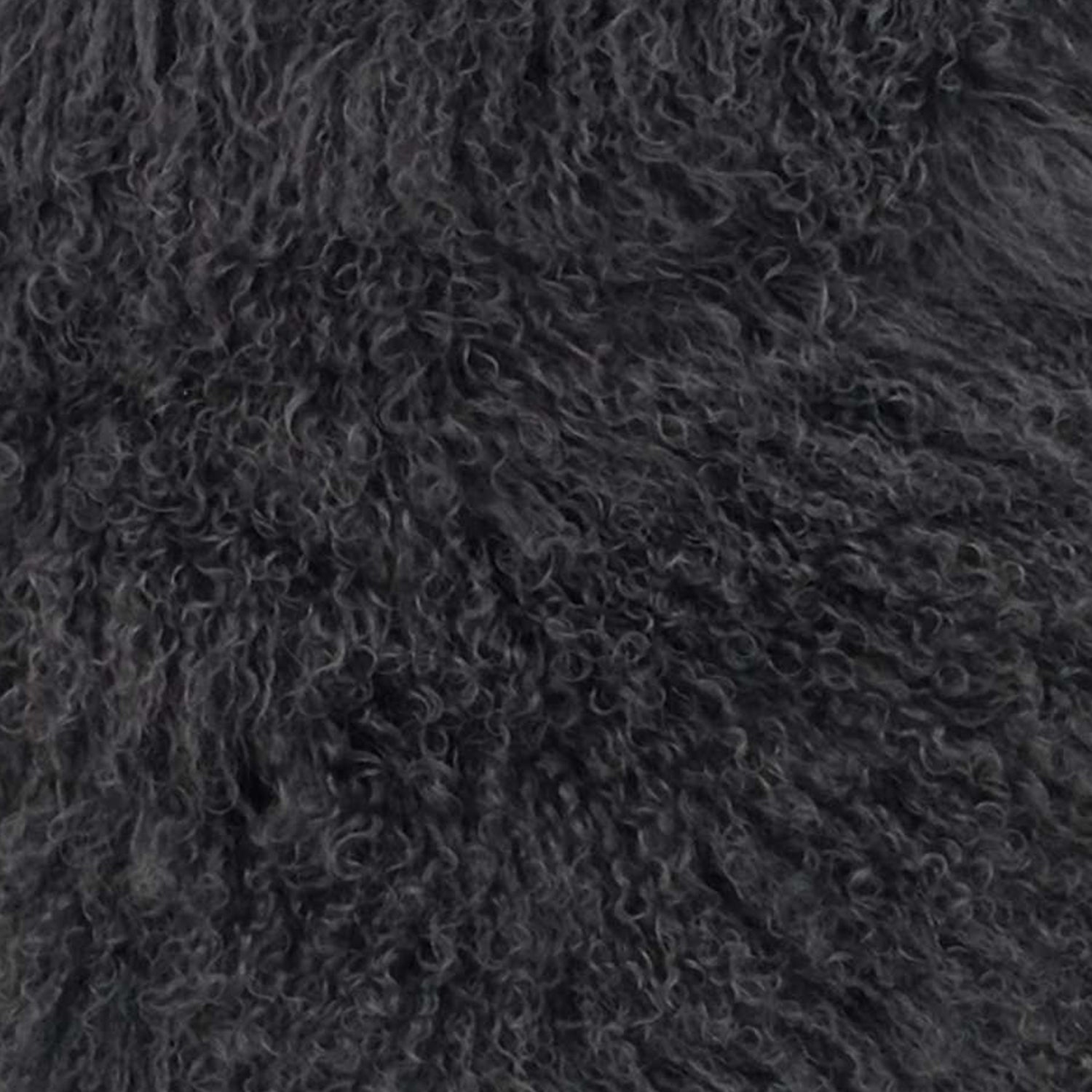 24" Charcoal Genuine Tibetan Lamb Fur Pillow With Microsuede Backing-Accent Throw Pillows-DECOROLALA