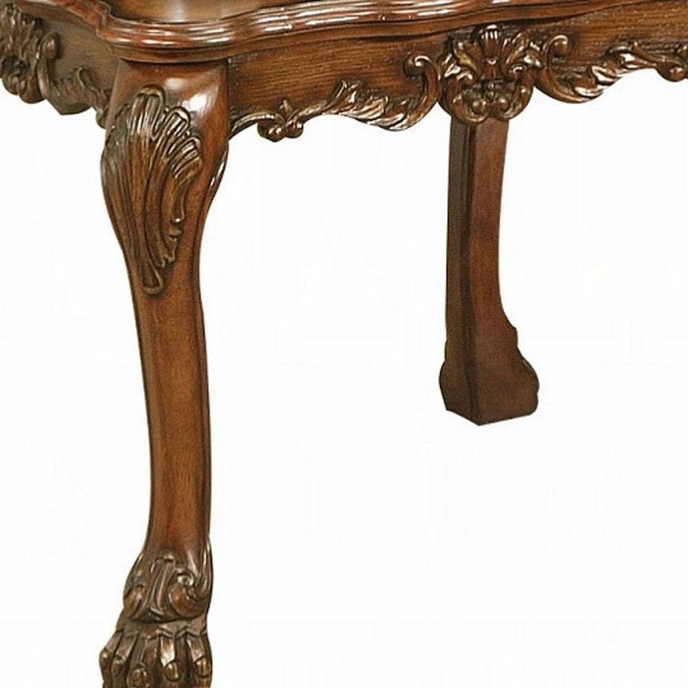 24" Cherry Oak And Brown Solid Wood End Table-End-Side Tables-DECOROLALA