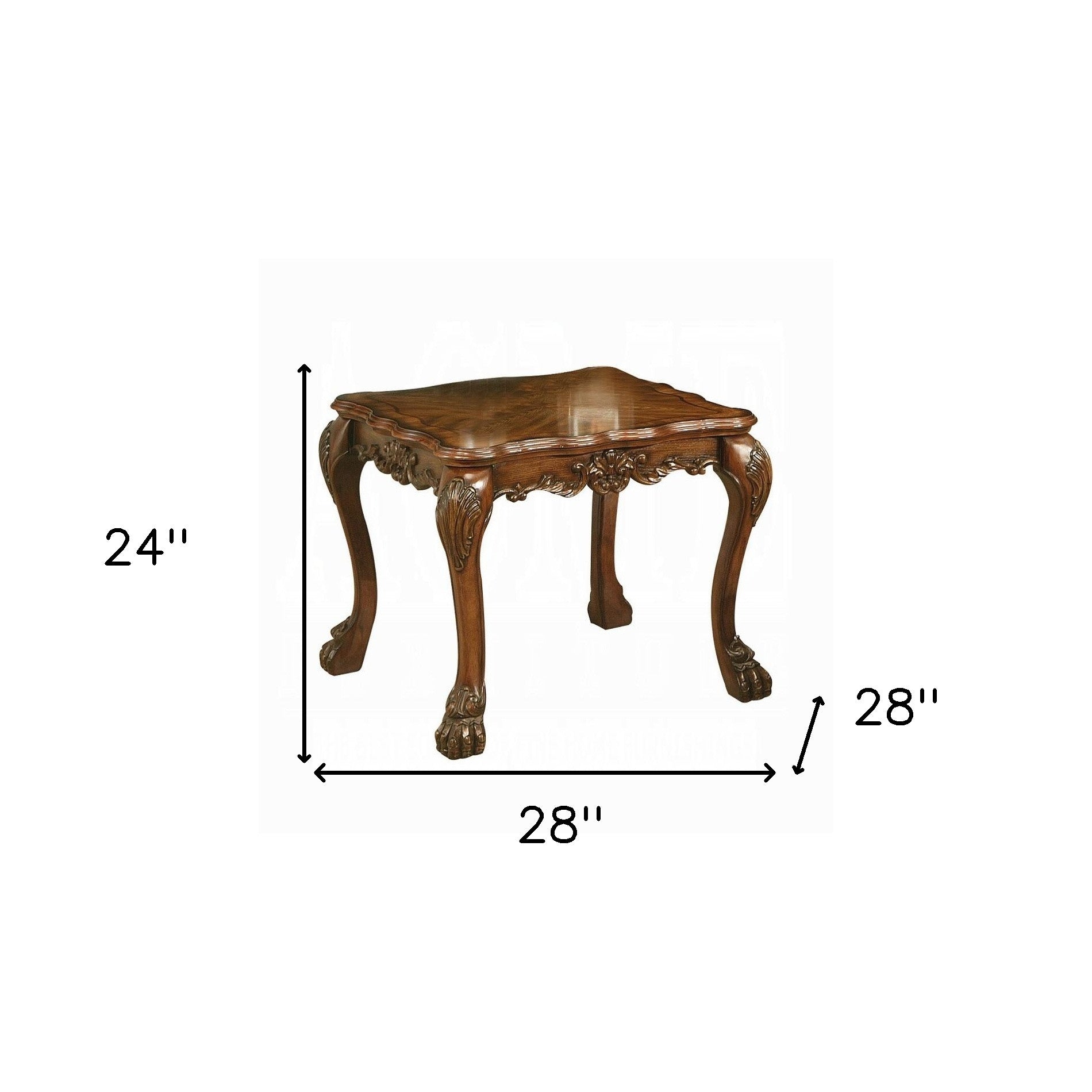 24" Cherry Oak And Brown Solid Wood End Table-End-Side Tables-DECOROLALA