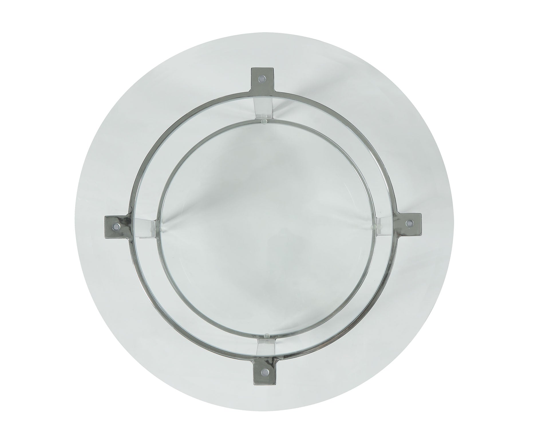 24" Clear Acrylic And Clear Glass Round End Table With Magazine Holder-End-Side Tables-DECOROLALA