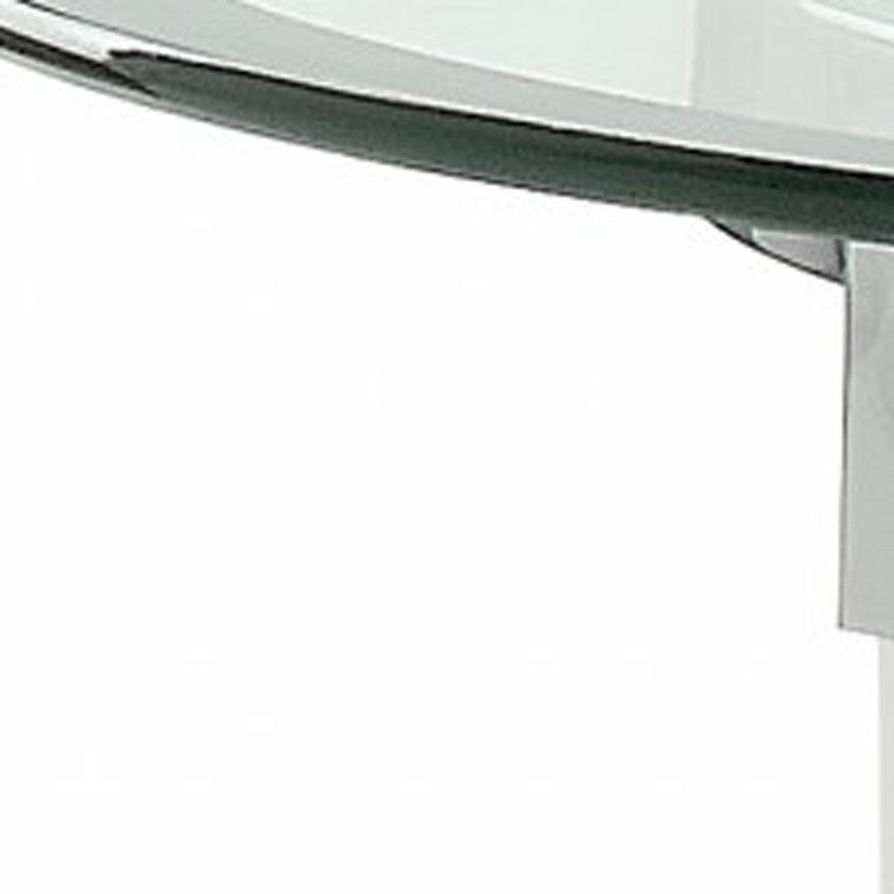 24" Clear Acrylic And Clear Glass Round End Table With Magazine Holder-End-Side Tables-DECOROLALA