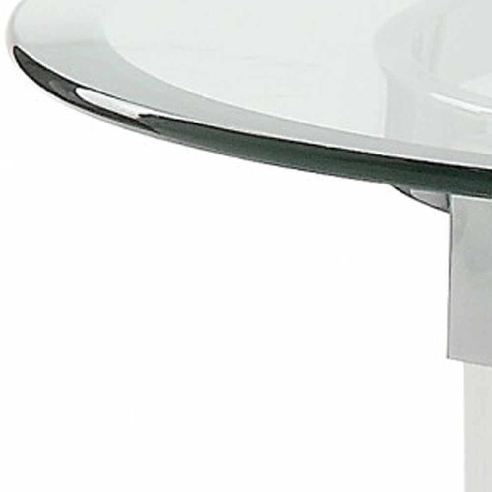 24" Clear Acrylic And Clear Glass Round End Table With Magazine Holder-End-Side Tables-DECOROLALA