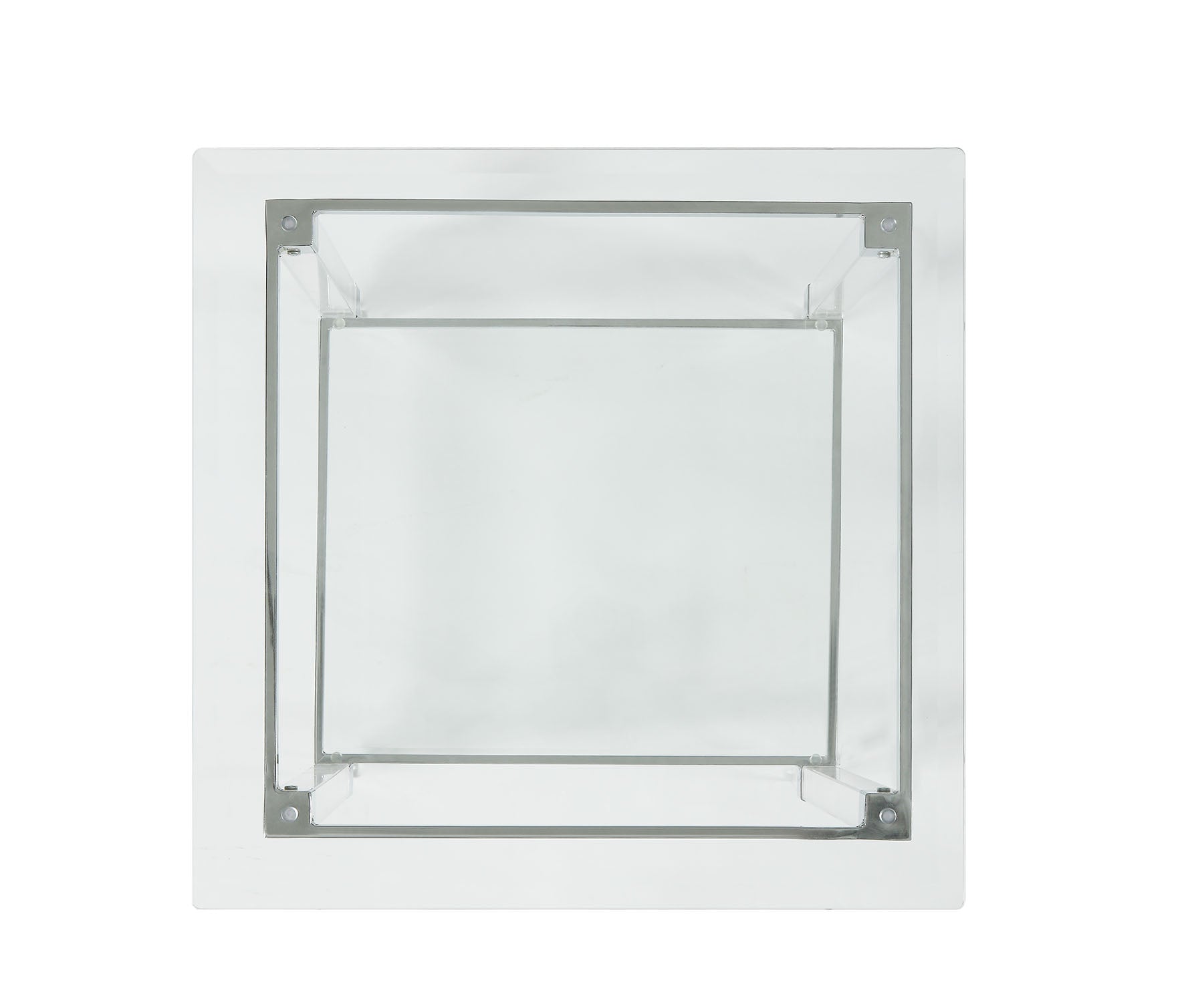 24" Clear Acrylic And Clear Glass Square End Table-End-Side Tables-DECOROLALA