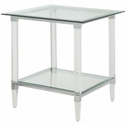 24" Clear Acrylic And Clear Glass Square End Table-End-Side Tables-DECOROLALA