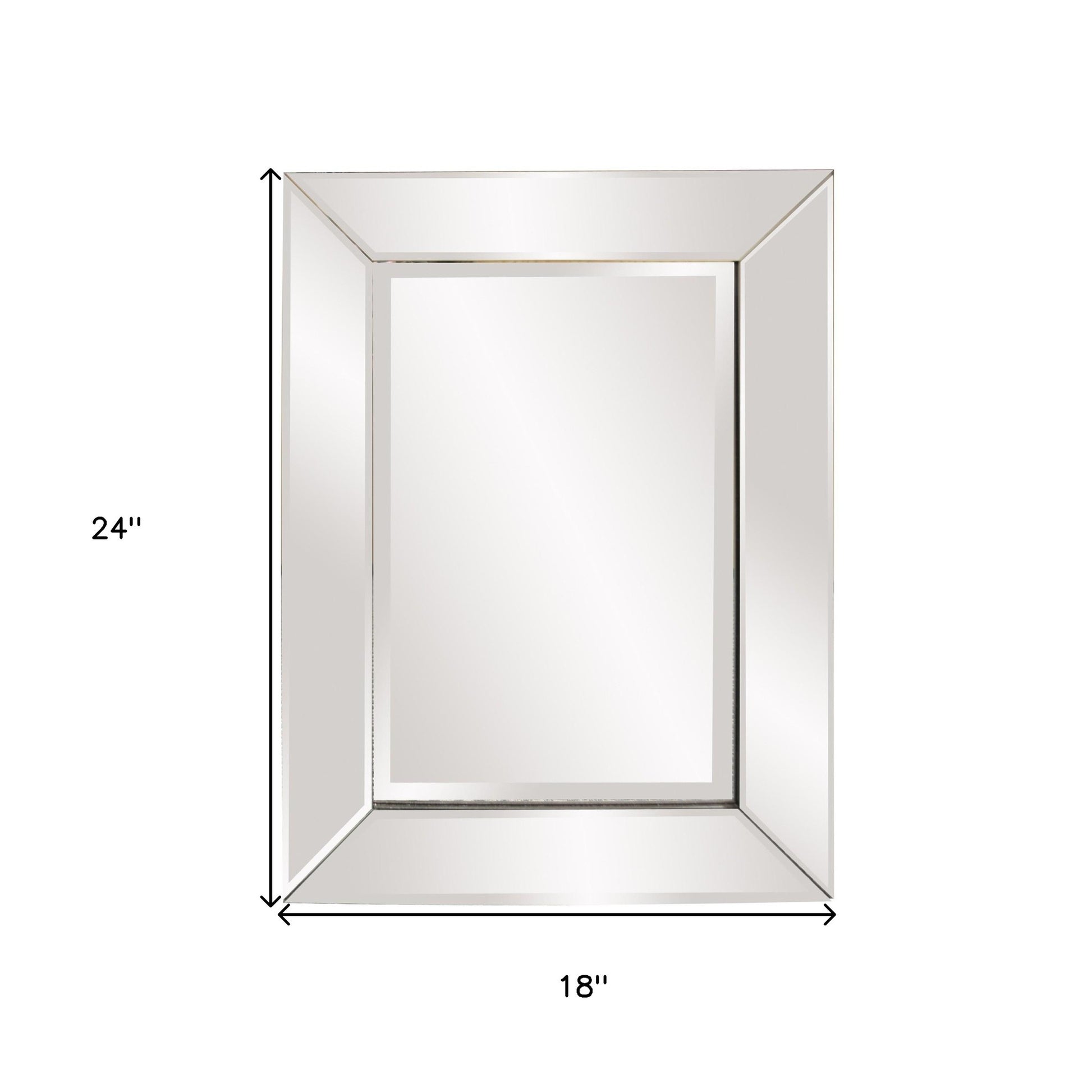24" Clear Beveled Edge Frame Accent Mirror-Mirrors-DECOROLALA
