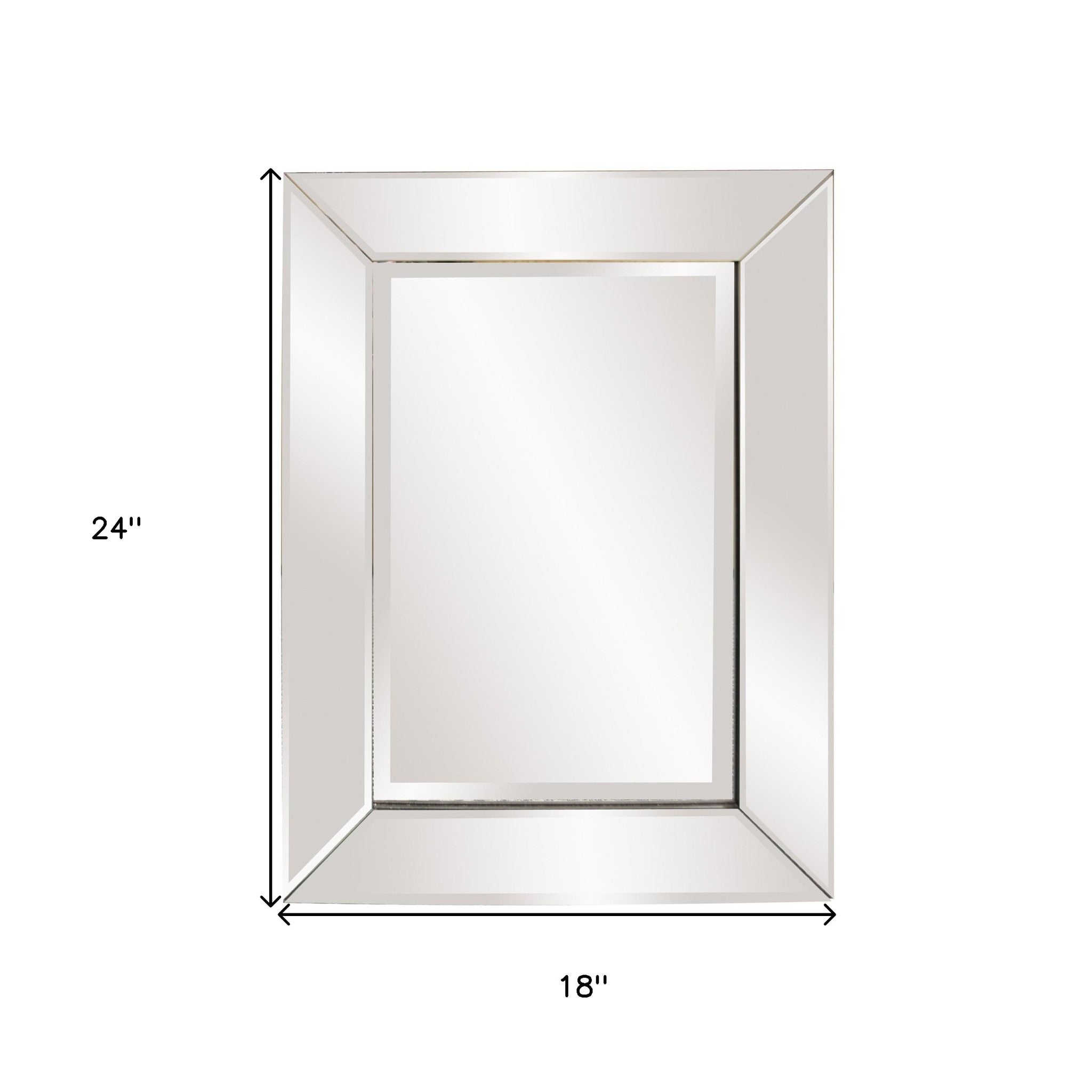 24" Clear Beveled Edge Frame Accent Mirror-Mirrors-DECOROLALA