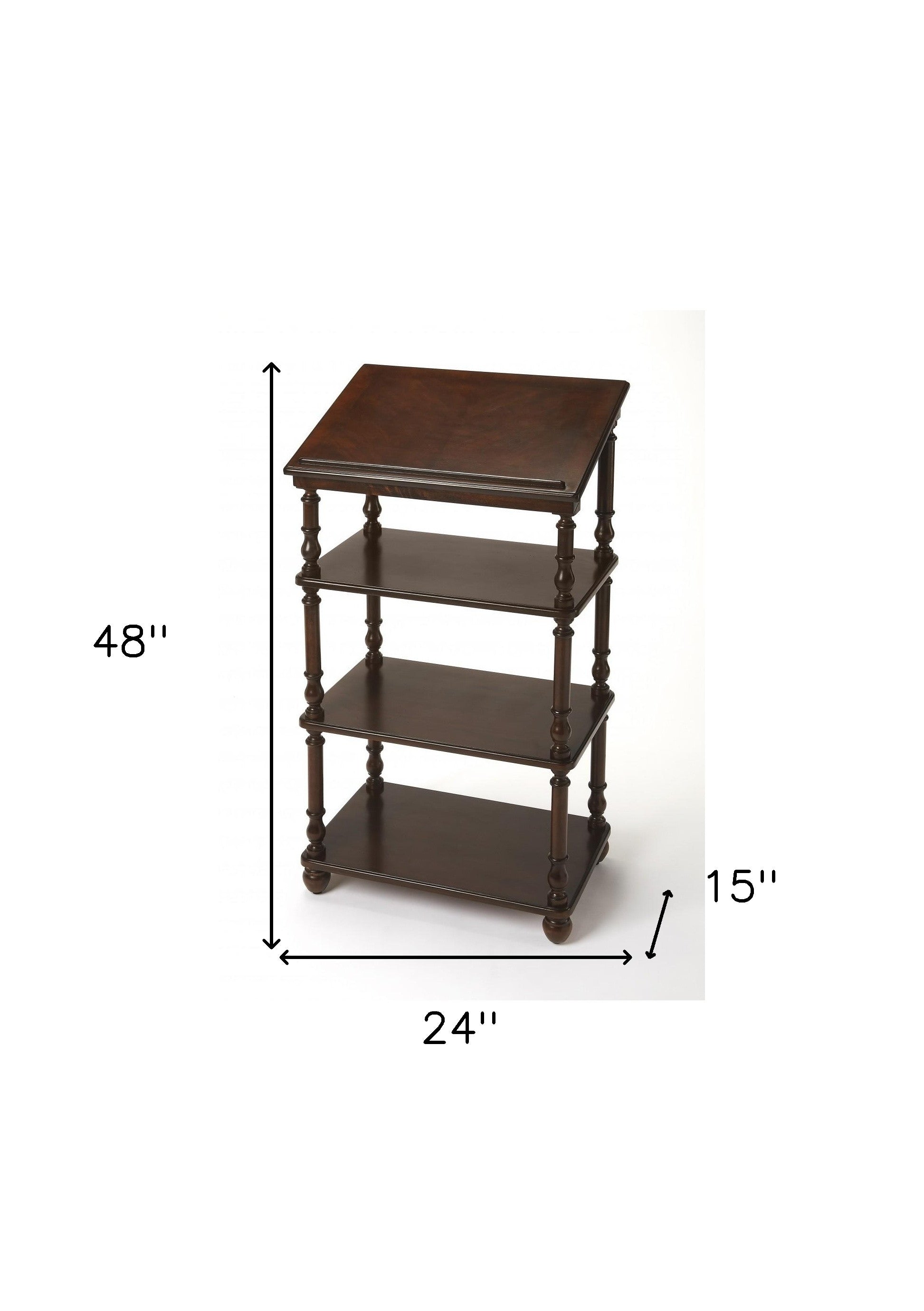 24" Dark Brown Standing Desk-Desks-DECOROLALA