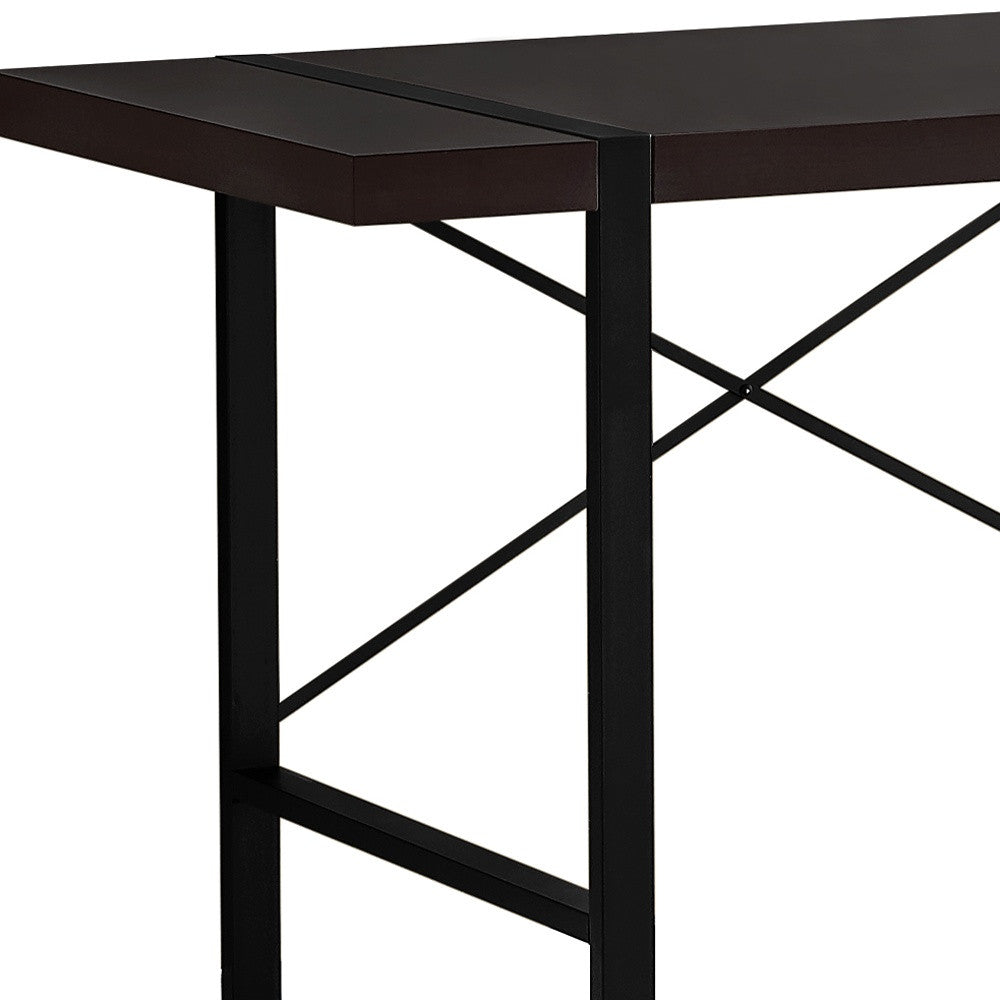24" Dark Brown and Black Computer Desk-Desks-DECOROLALA
