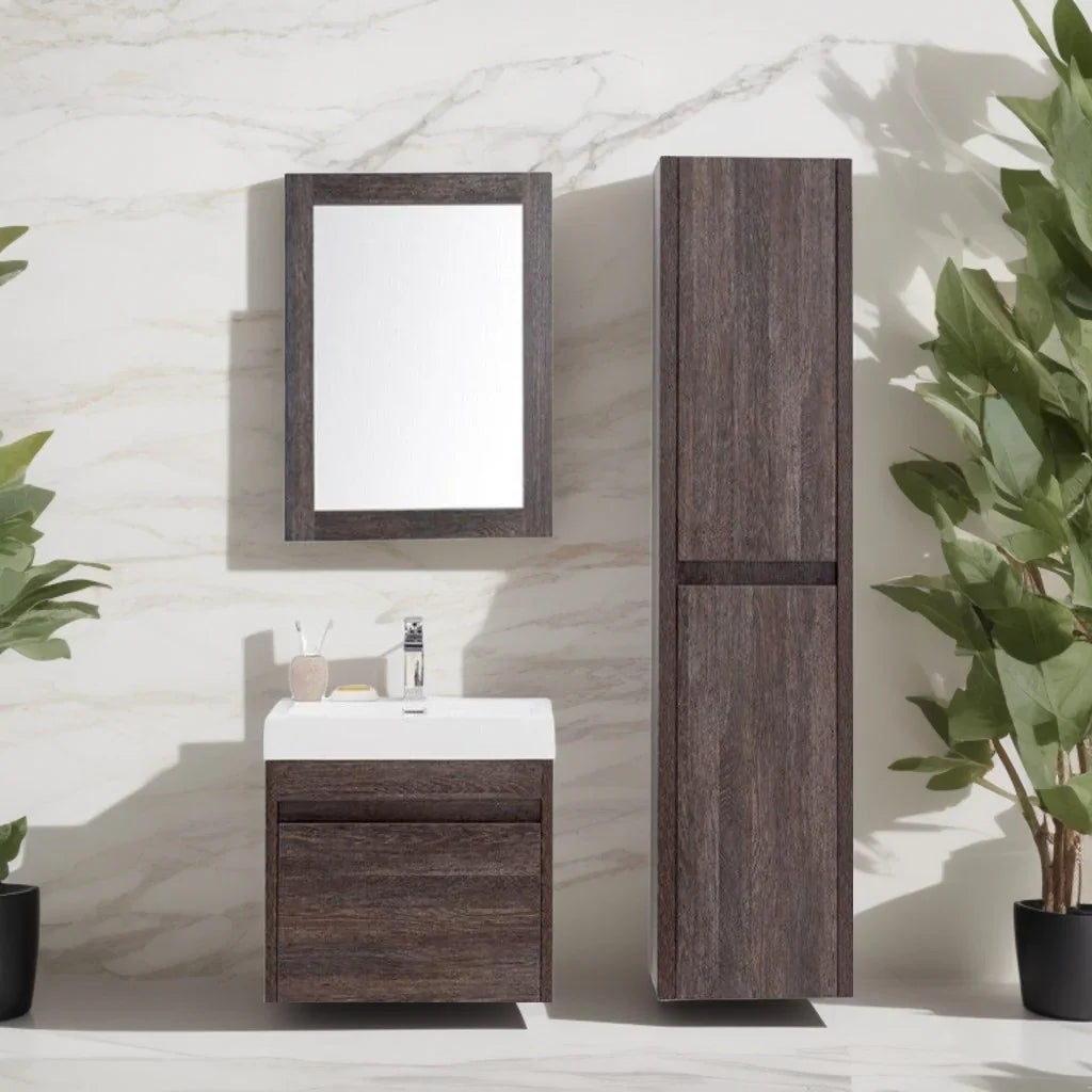 24" Dark Oak Framed Bathroom Mirror - Labrador Collection-Migration_Mirrors-DECOROLALA