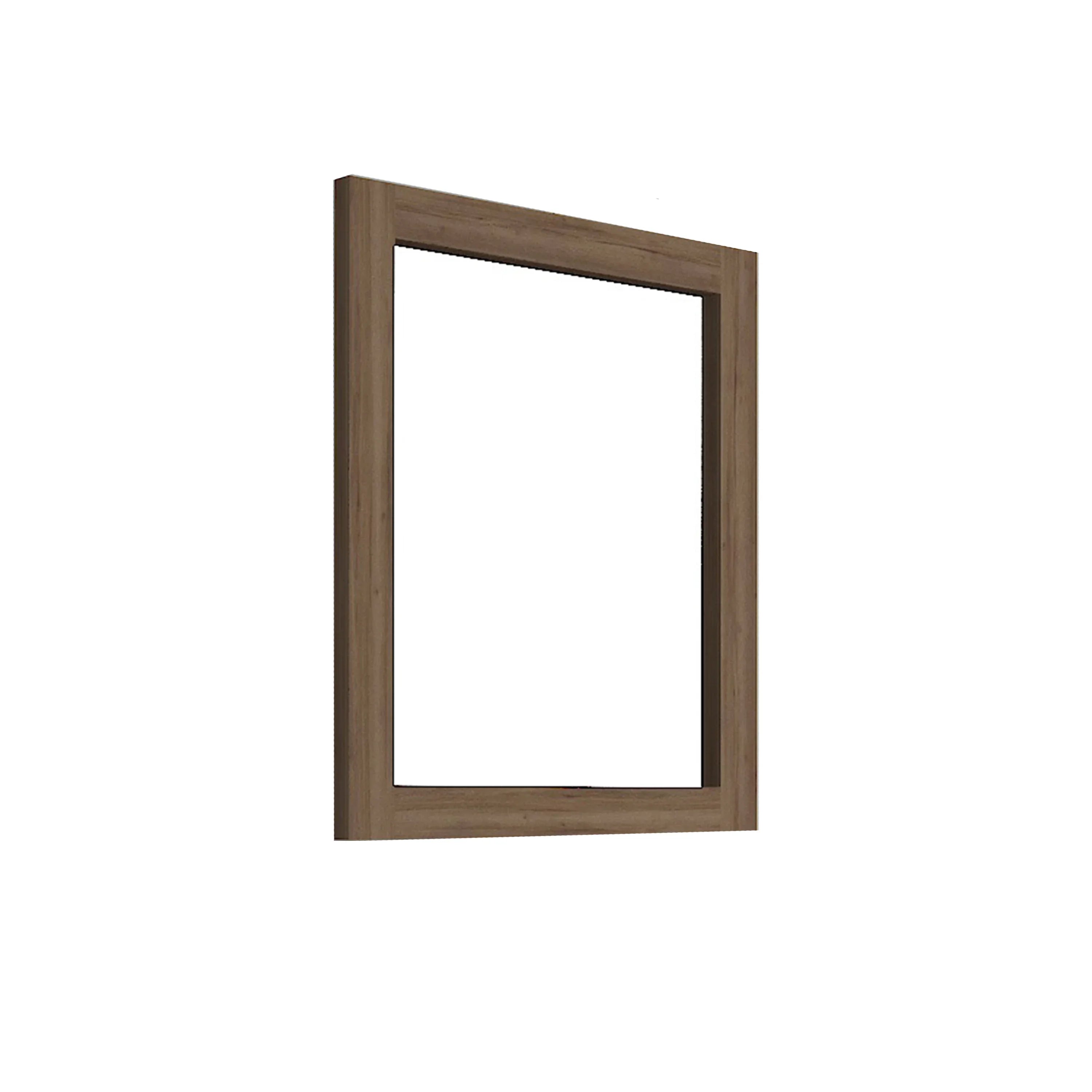 24" Frosted Oak Rectangular Framed Mirror - Designed for Horizontal & Vertical Installation