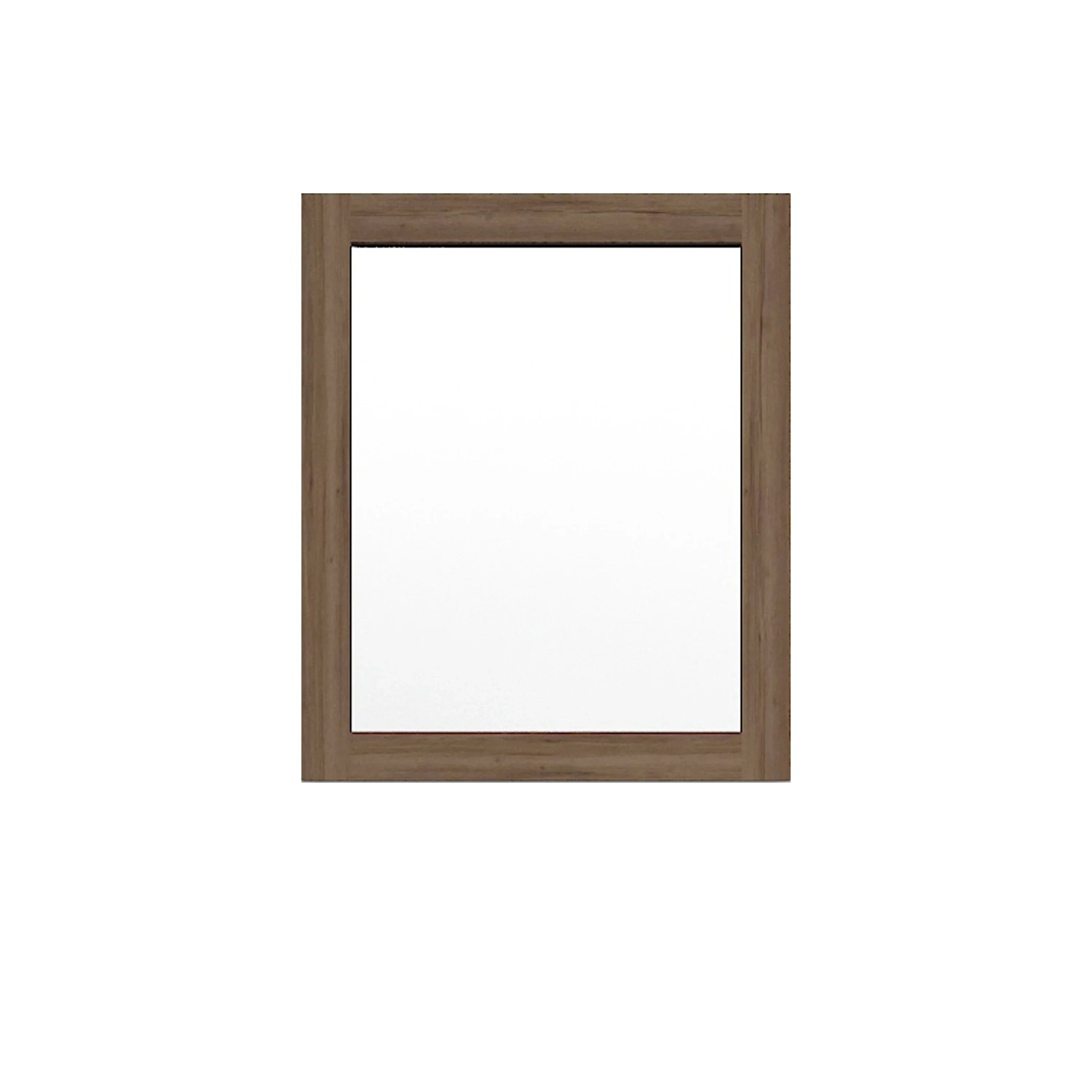 24" Frosted Oak Rectangular Framed Mirror - Designed for Horizontal & Vertical Installation