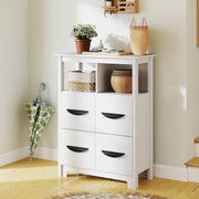24" Floor Storage Cabinet with 2 Drawers and 2 Shelves - White-Floor Cabinets-DECOROLALA