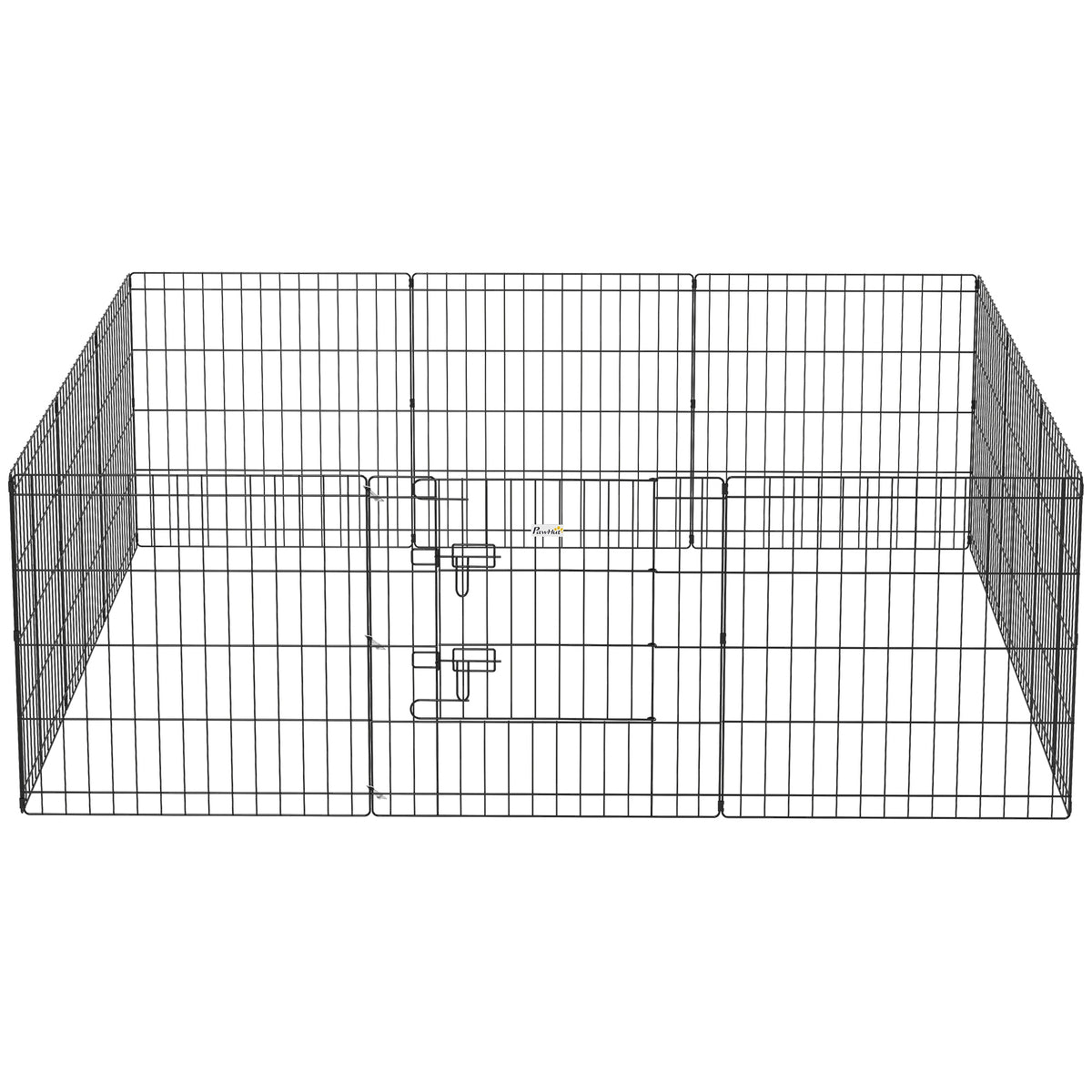 24" Foldable Metal Pet Playpen - 12 Panels Black Dog Kennel-Dogs-DECOROLALA