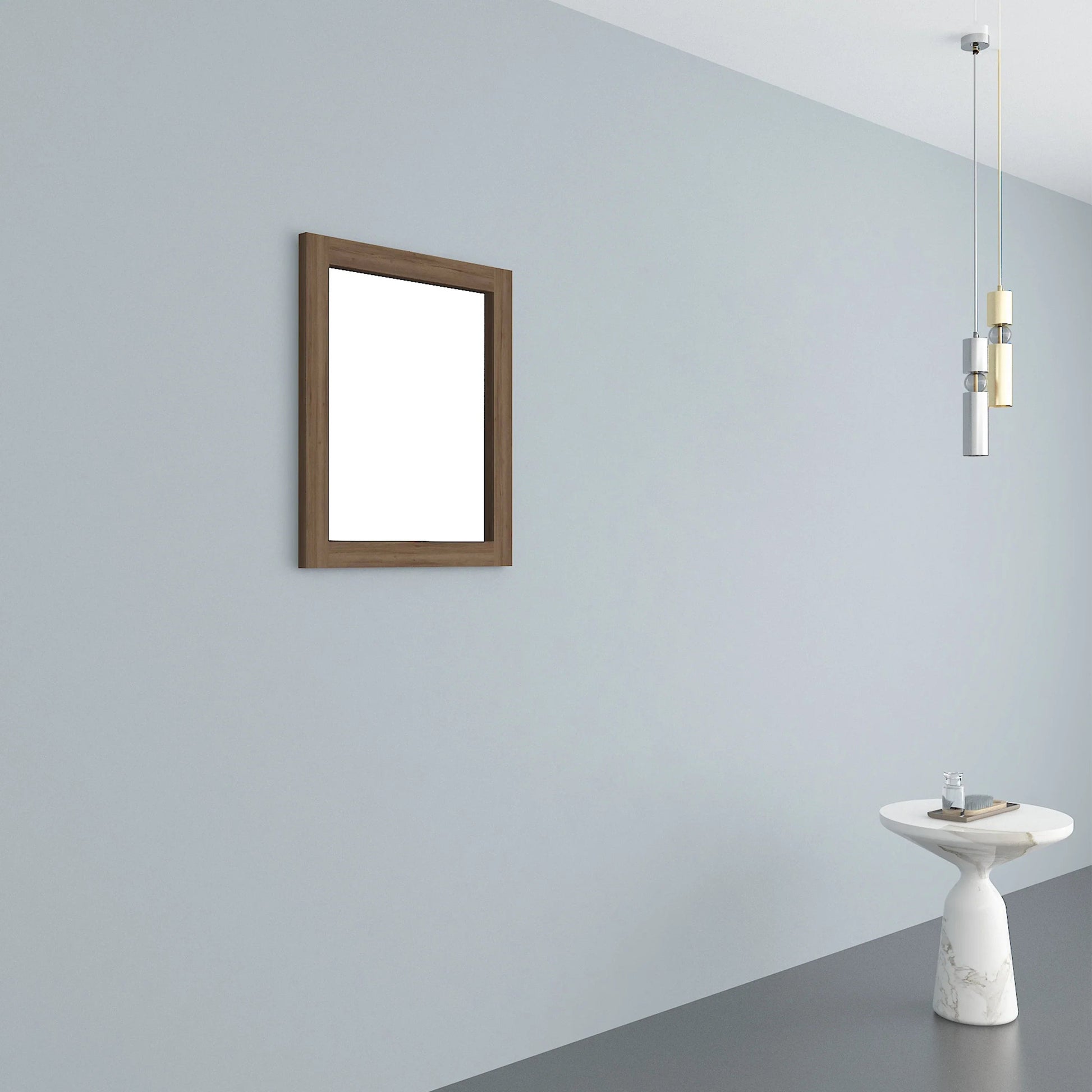 24" Frosted Oak Rectangular Framed Mirror - Designed for Horizontal & Vertical Installation-Mirror-DECOROLALA