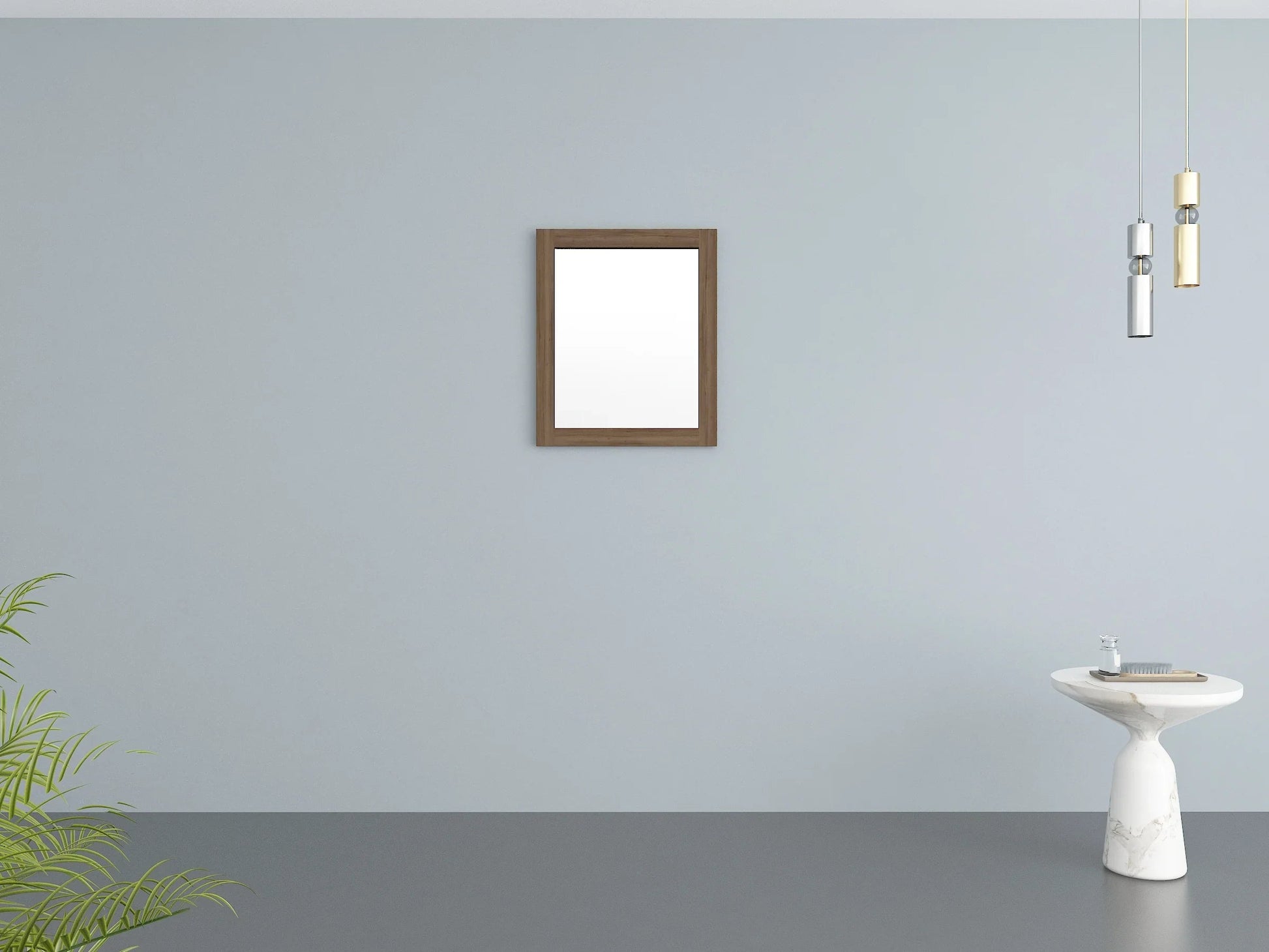 24" Frosted Oak Rectangular Framed Mirror - Designed for Horizontal & Vertical Installation-Mirror-DECOROLALA