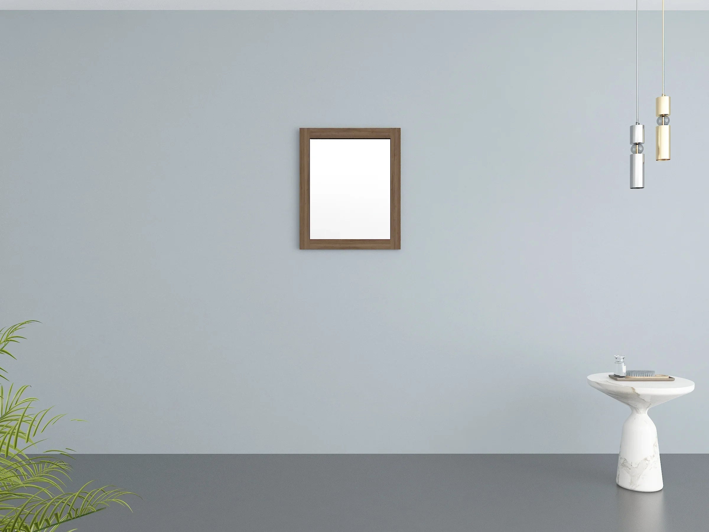 24" Frosted Oak Rectangular Framed Mirror - Designed for Horizontal & Vertical Installation-Mirror-DECOROLALA
