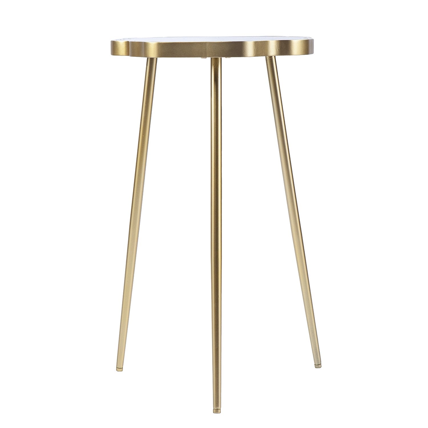 24" Gold And Shades Of Violet Faux Agate End Table-End-Side Tables-DECOROLALA