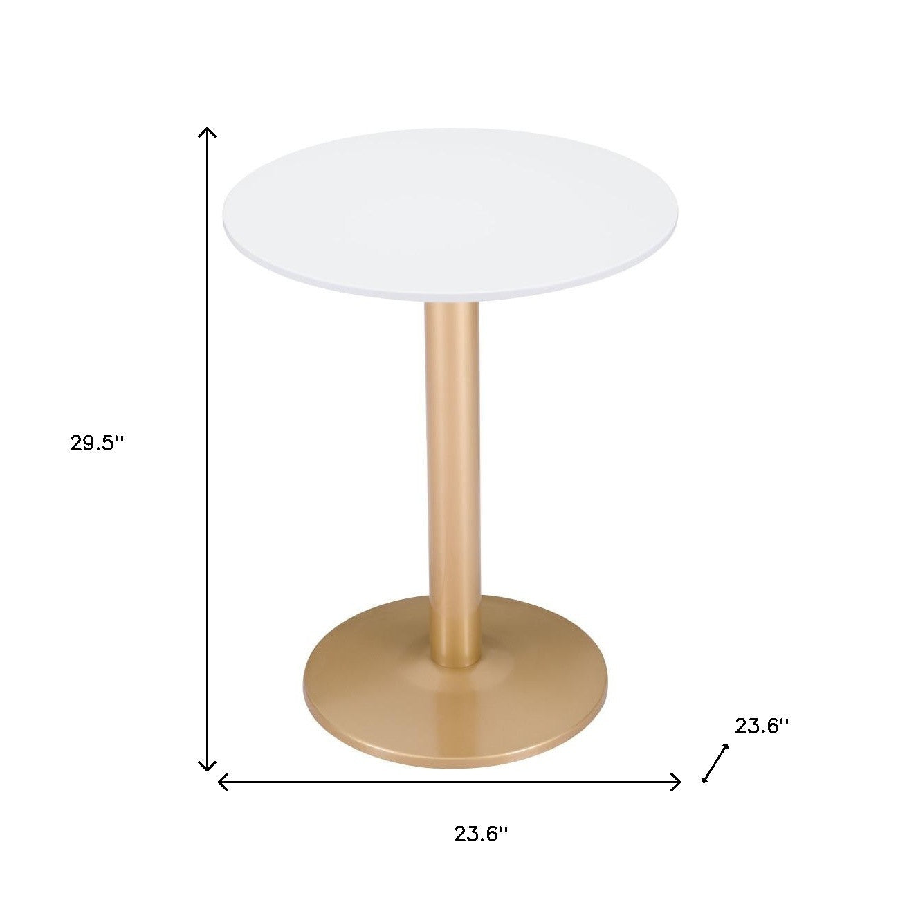 24" Gold And White Round End Table-End-Side Tables-DECOROLALA