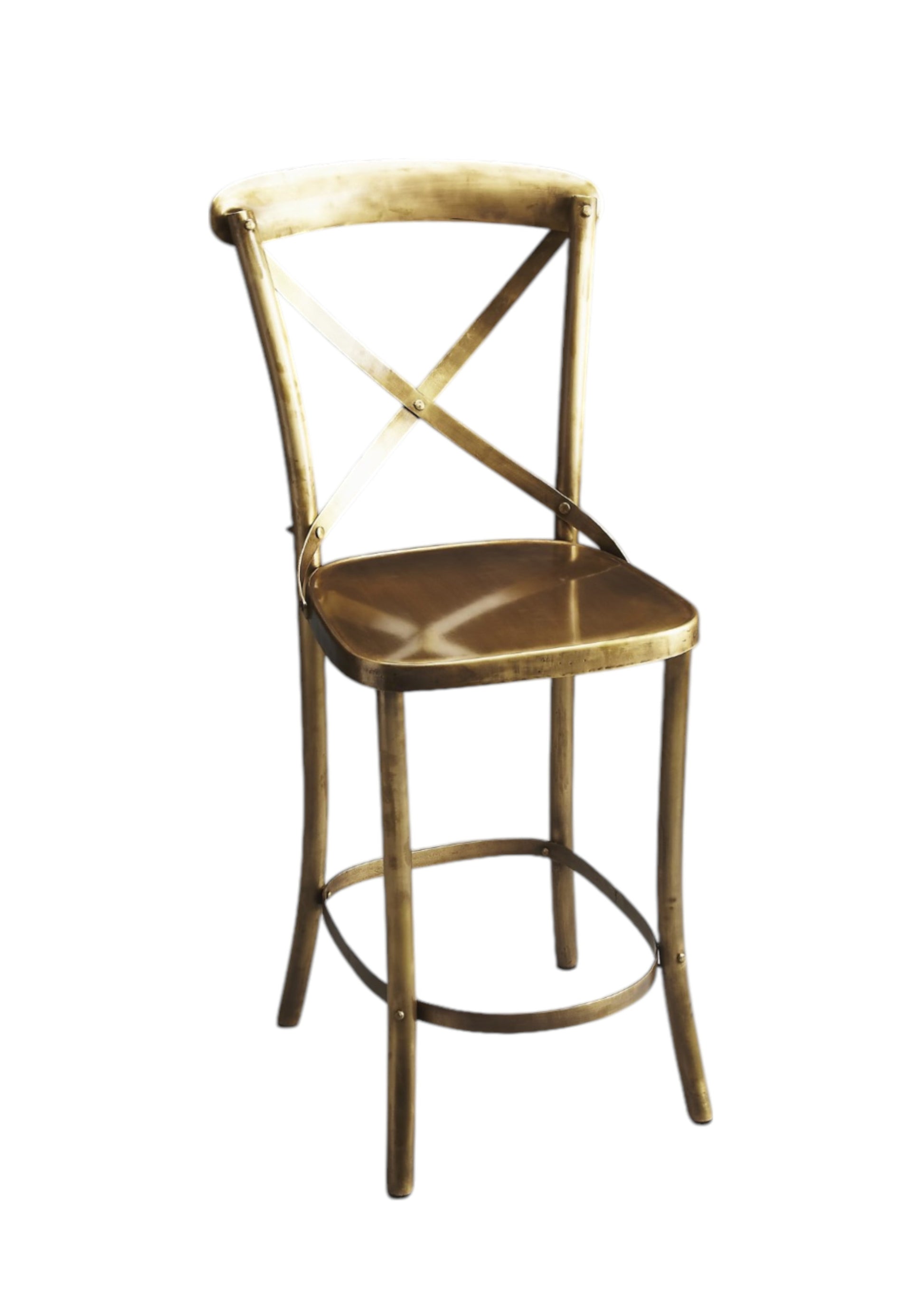 24" Gold Iron Bar Chair-Bar Chairs-DECOROLALA