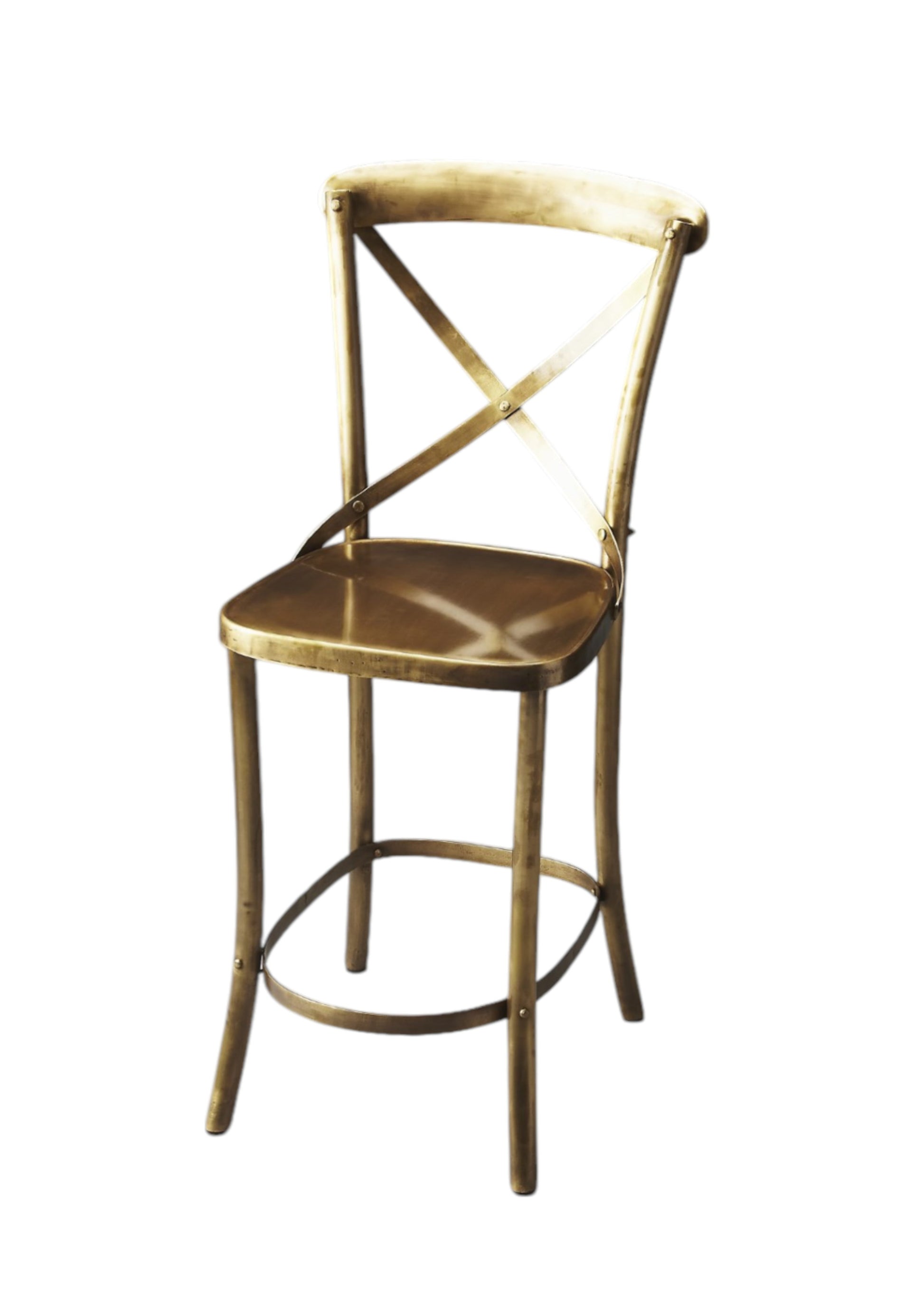 24" Gold Iron Bar Chair-Bar Chairs-DECOROLALA