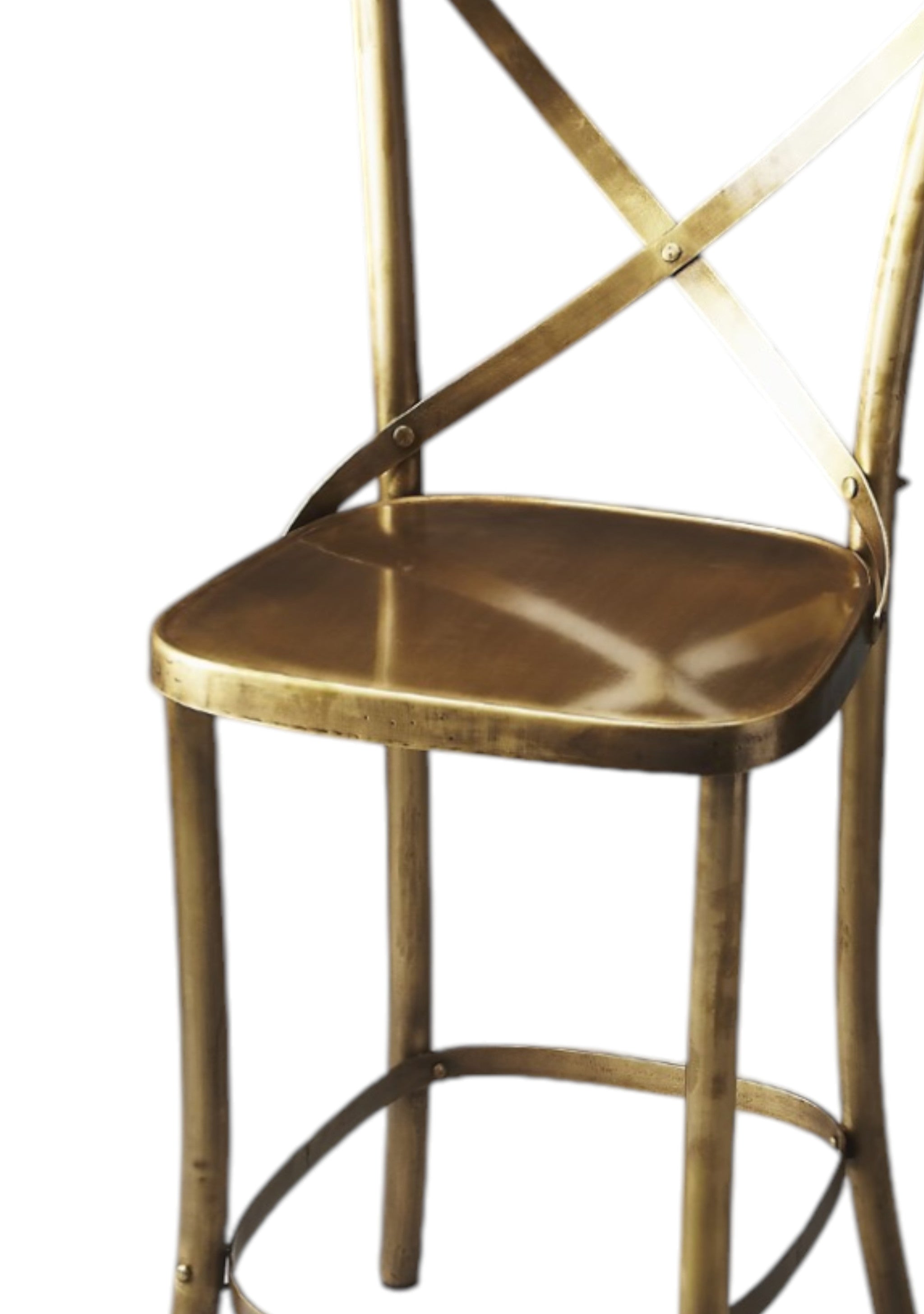 24" Gold Iron Bar Chair-Bar Chairs-DECOROLALA