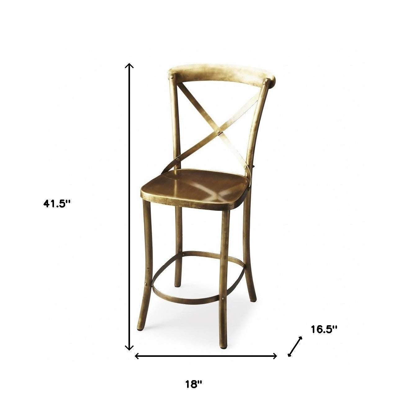 24" Gold Iron Bar Chair-Bar Chairs-DECOROLALA
