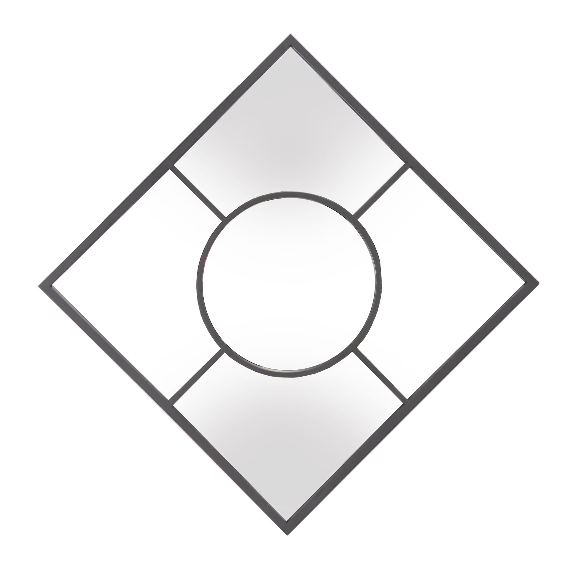 24" Graphite Square Metal Framed Accent Mirror-Mirrors-DECOROLALA