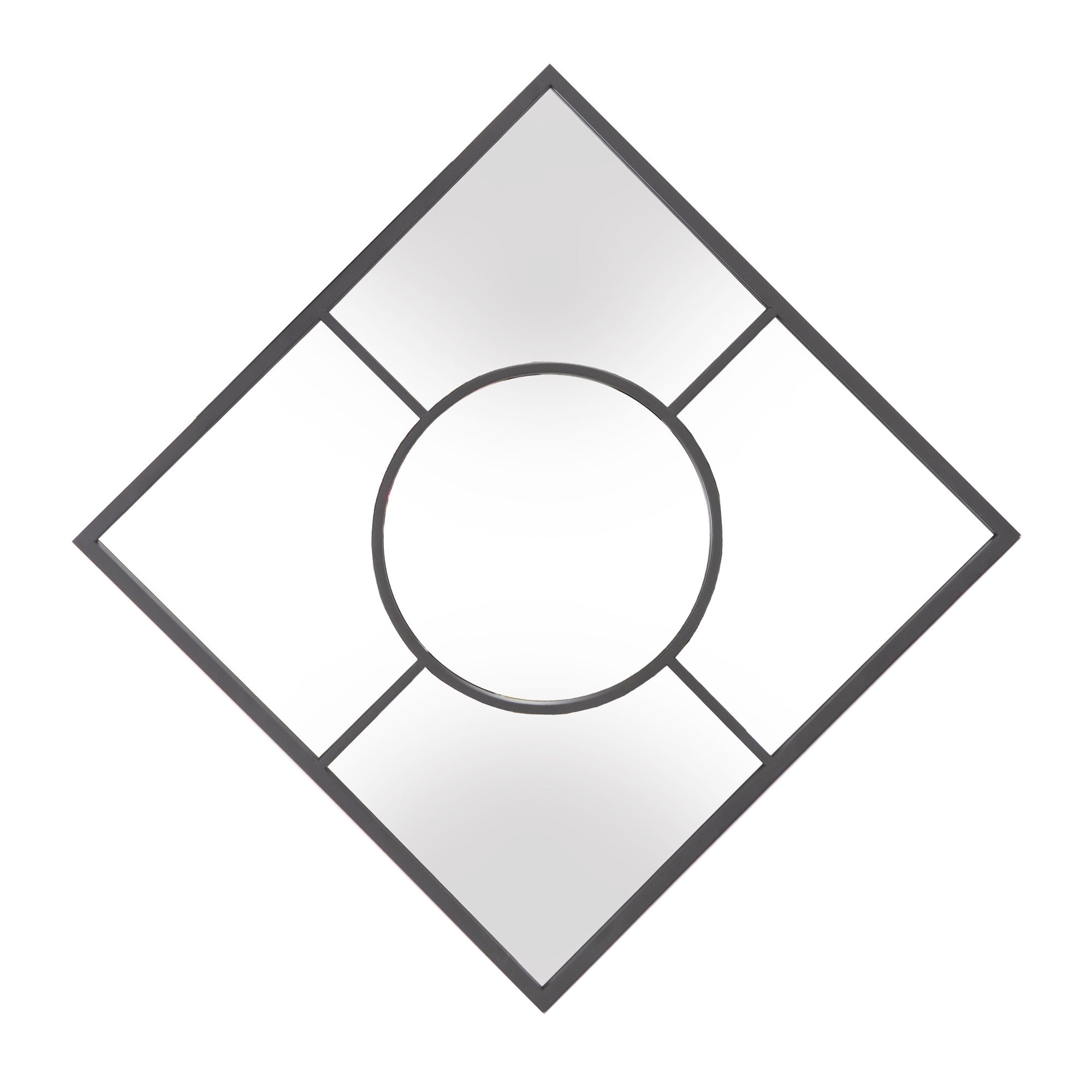 24" Graphite Square Metal Framed Accent Mirror-Mirrors-DECOROLALA