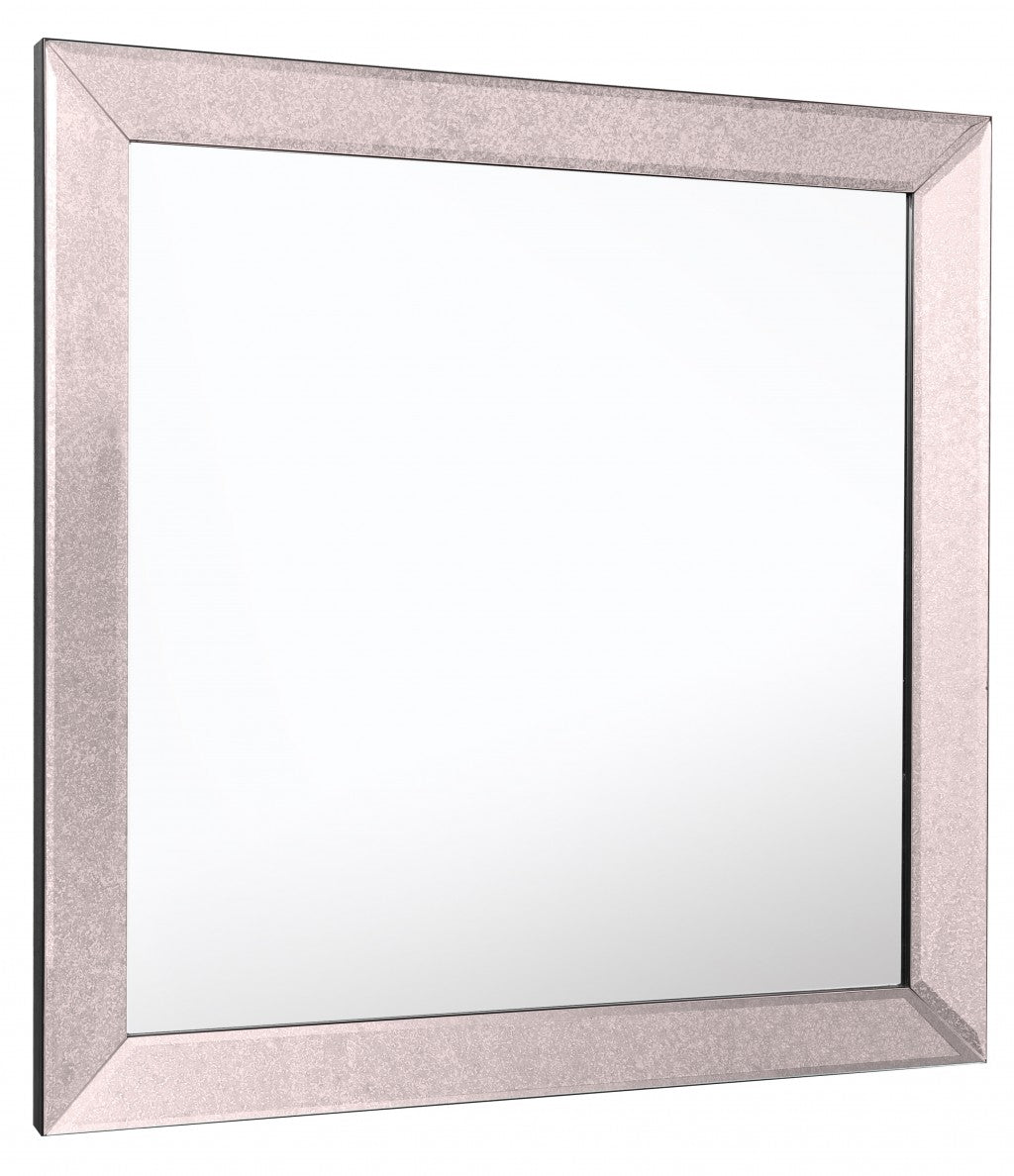24" Gray Square Glass Framed Accent Mirror-Mirrors-DECOROLALA