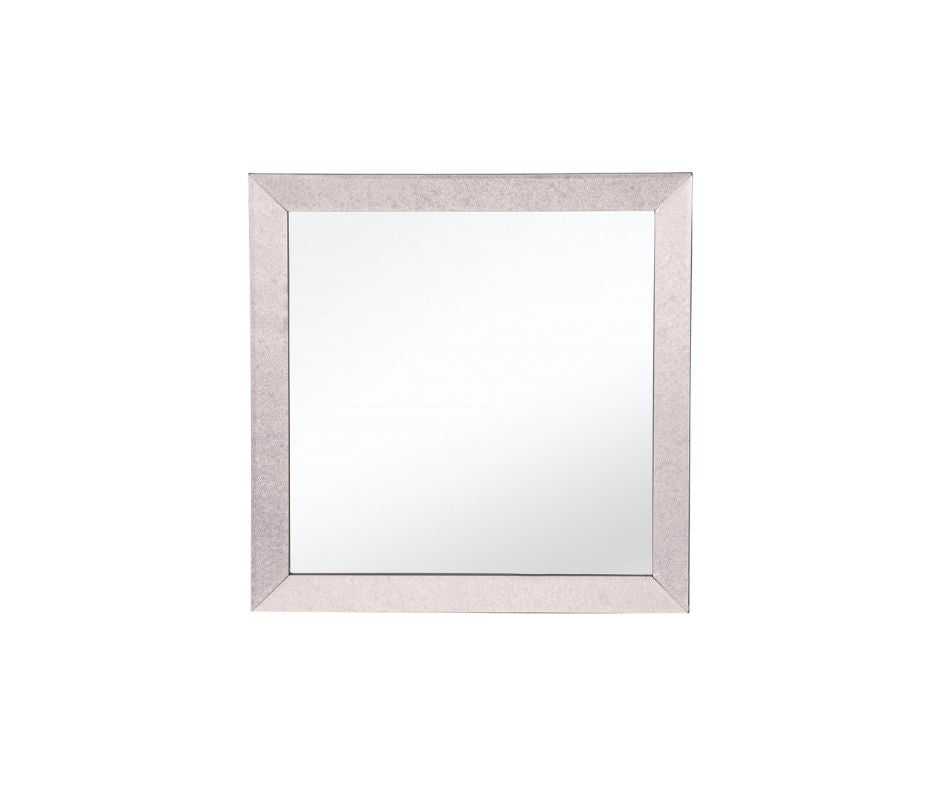 24" Gray Square Glass Framed Accent Mirror-Mirrors-DECOROLALA