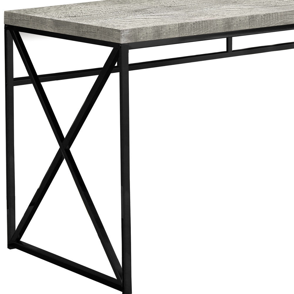 24" Gray and Black Computer Desk-Desks-DECOROLALA