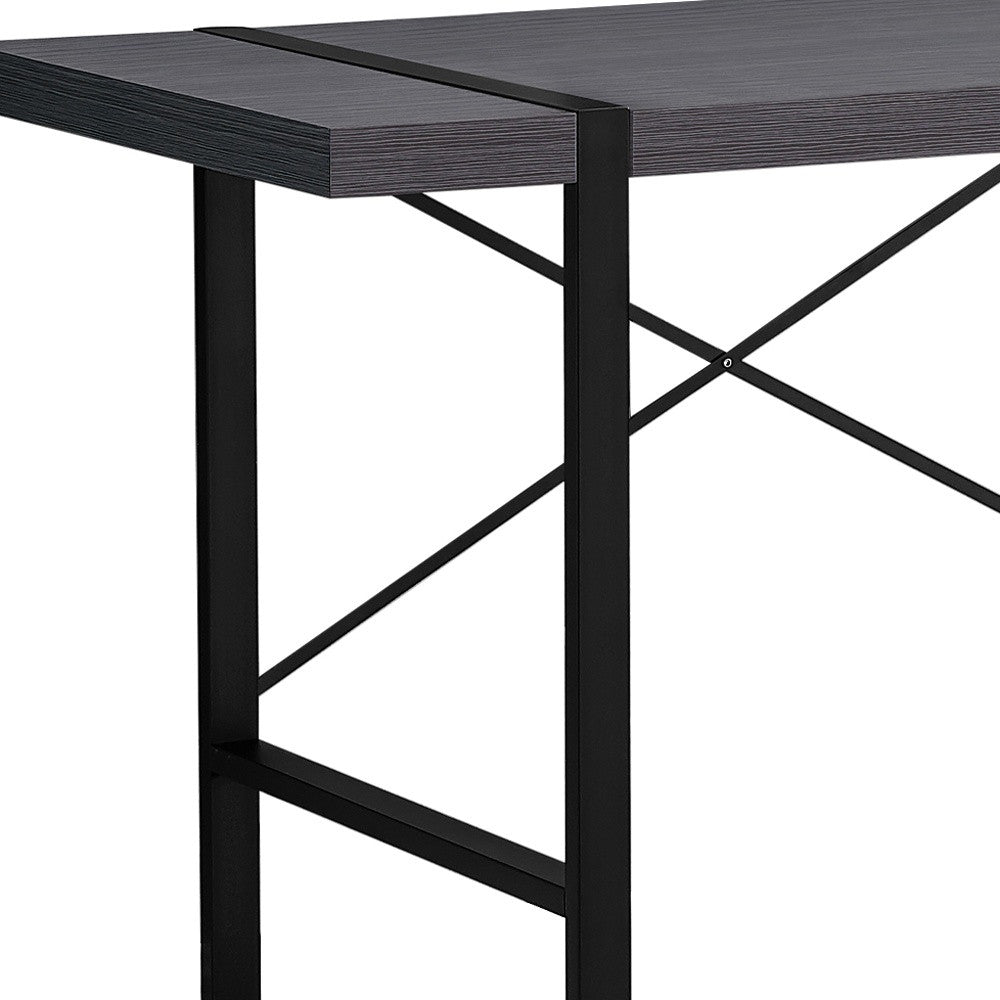 24" Gray and Black Computer Desk-Desks-DECOROLALA