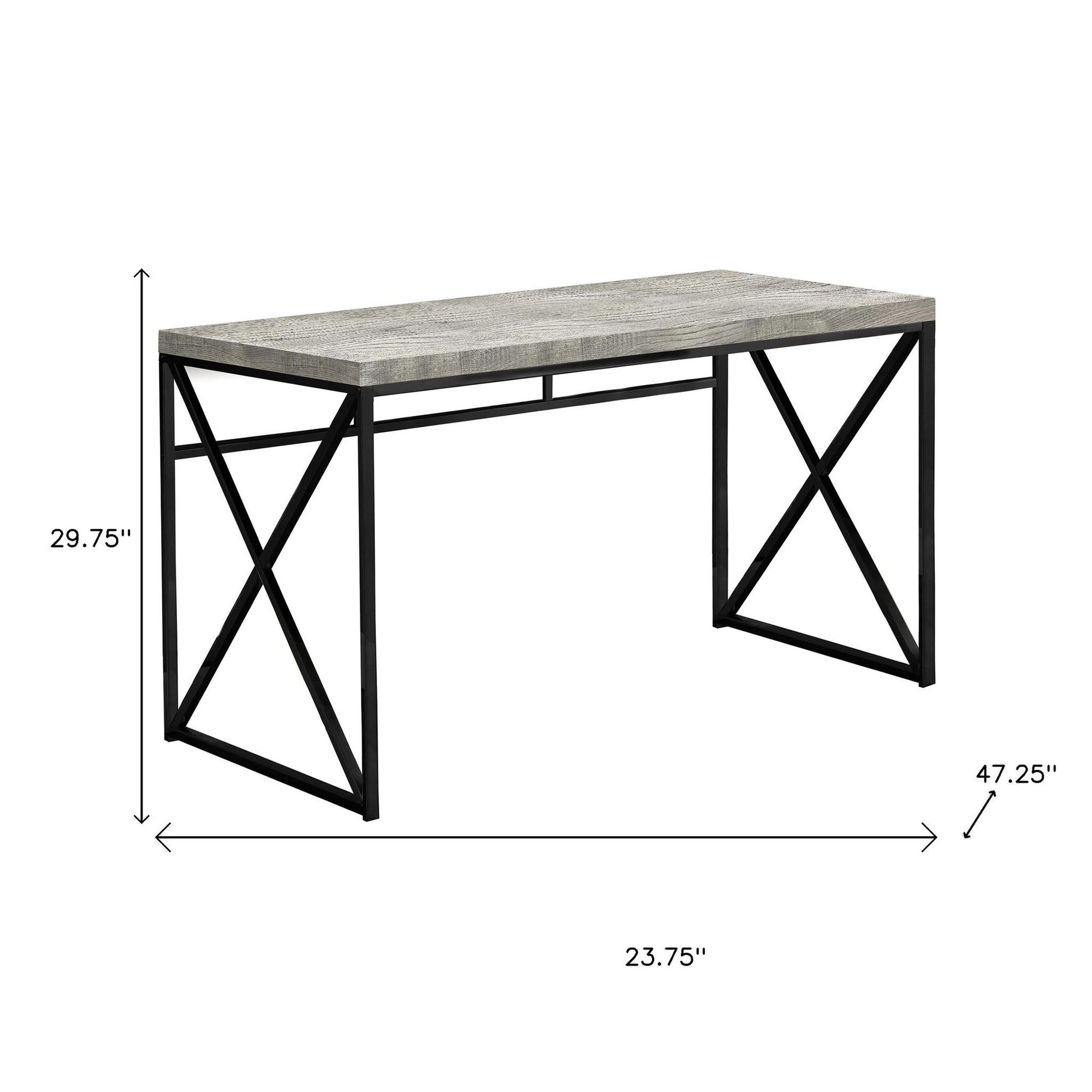 24" Gray and Black Computer Desk-Desks-DECOROLALA