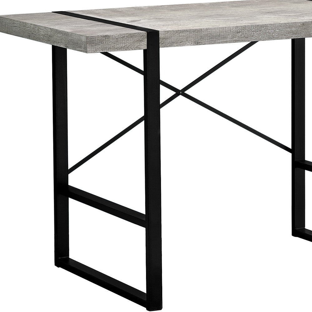 24" Gray and Black Computer Desk-Desks-DECOROLALA