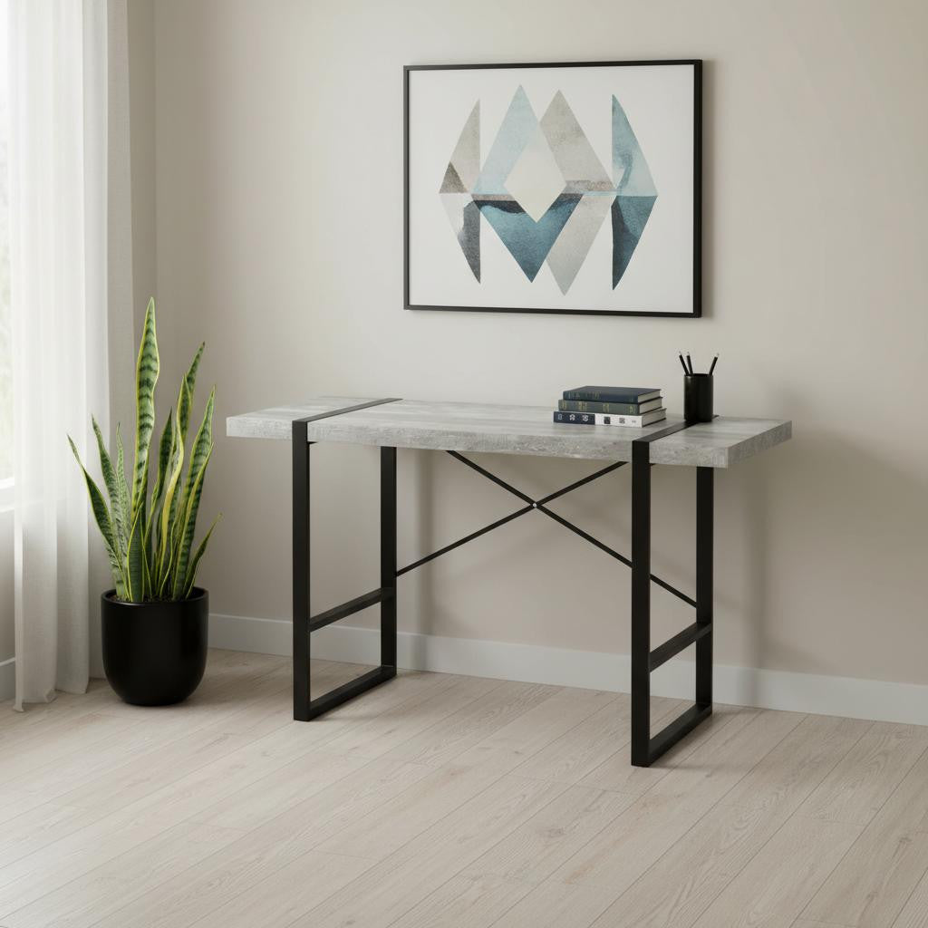 24" Gray and Black Computer Desk-Desks-DECOROLALA