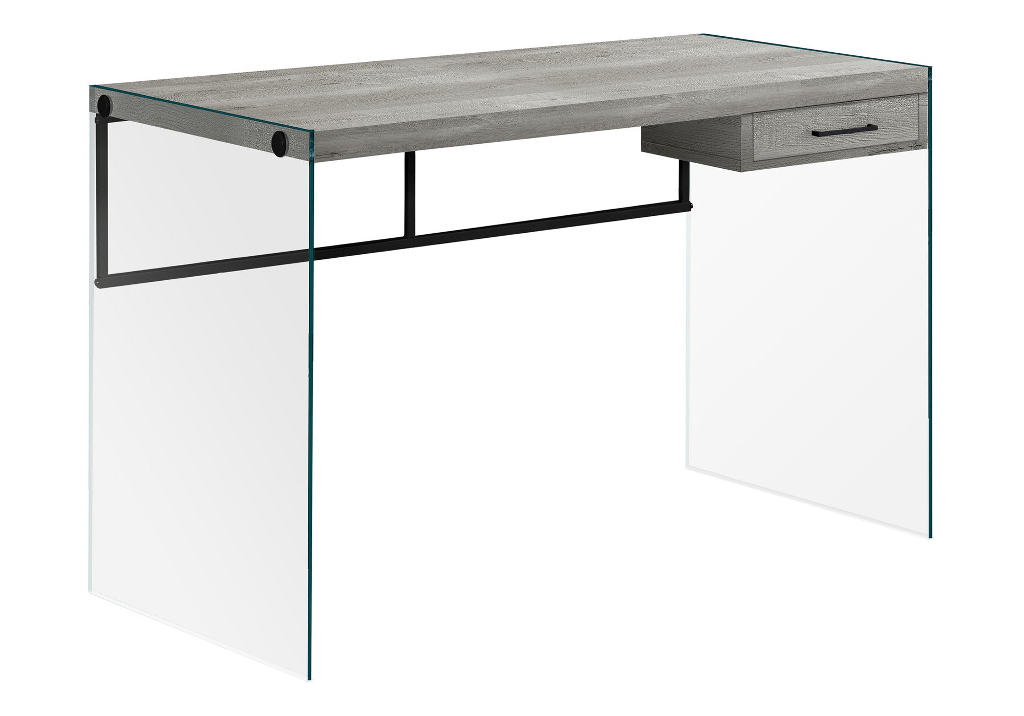 24" Gray and Clear Computer Desk-Desks-DECOROLALA