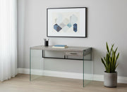 24" Gray and Clear Computer Desk-Desks-DECOROLALA