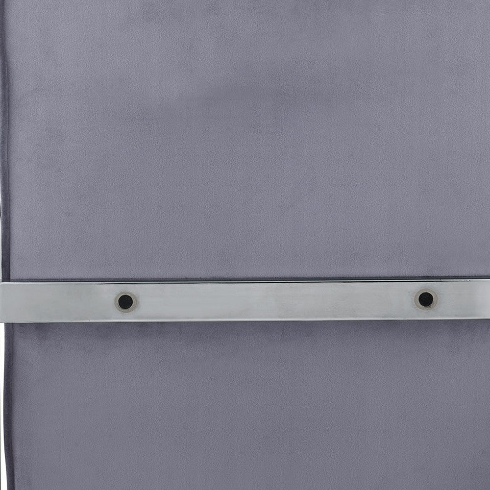 24" Gray and Silver Fabric Arm Chair-Accent Chairs-DECOROLALA