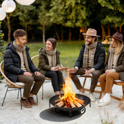24 Inch Heavy-Duty Metal Fire Pit Bowl Outdoor Wood-Burning Firepit with Handles-Fire Pits-DECOROLALA