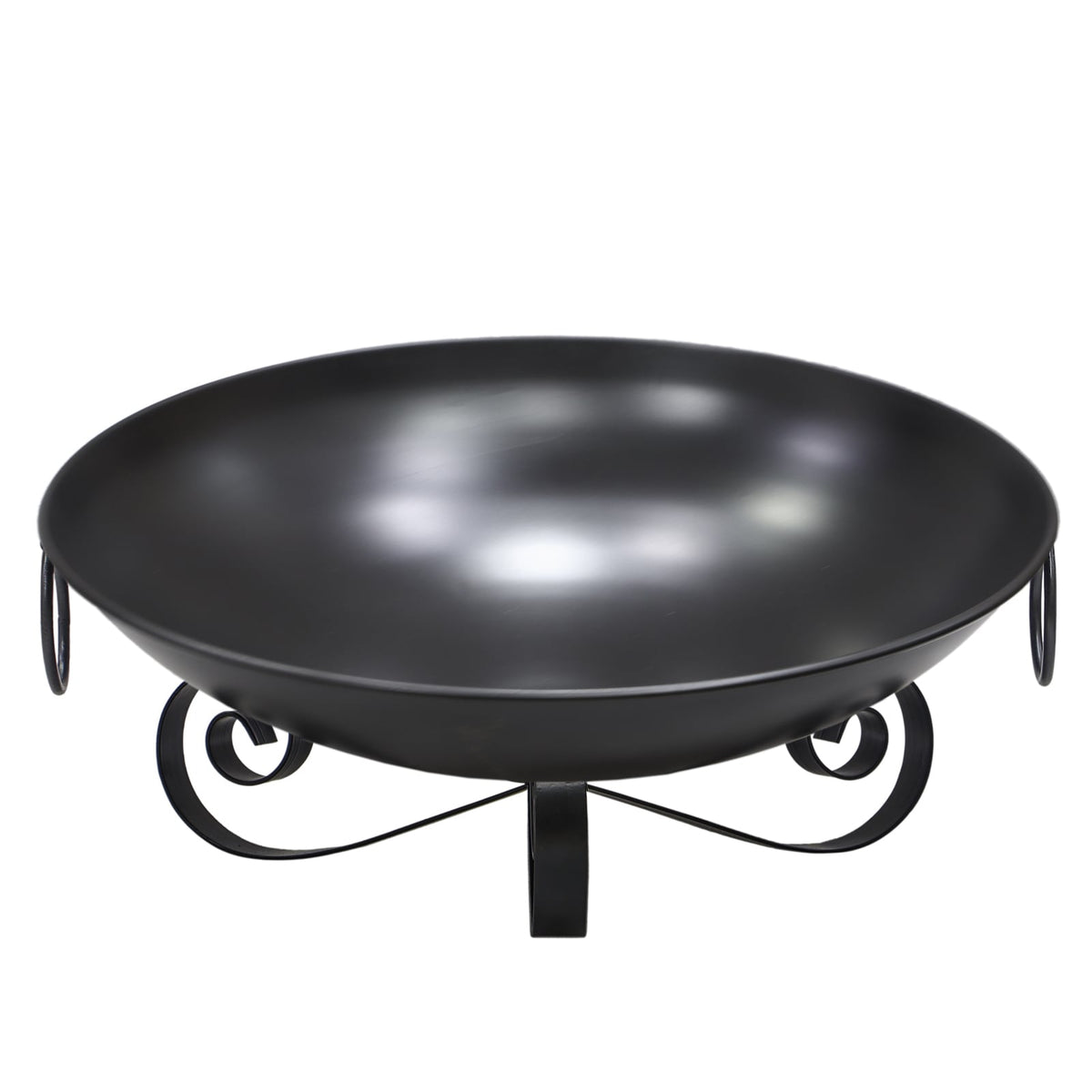 24 Inch Heavy-Duty Metal Fire Pit Bowl Outdoor Wood-Burning Firepit with Handles-Fire Pits-DECOROLALA