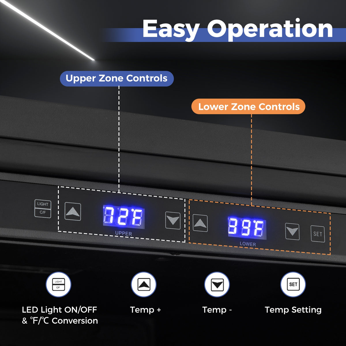 24 Inch Wine and Beverage Refrigerator with Independent Temperature Control-Sliver-Wine & Beverage Coolers-DECOROLALA