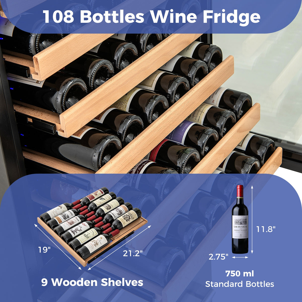 24 Inch Wine and Beverage Refrigerator with Independent Temperature Control-Sliver-Wine & Beverage Coolers-DECOROLALA