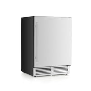 24 Inches Beverage Refrigerator with Removable Shelves and Adjustable Temperature-Silver-Wine & Beverage Coolers-DECOROLALA