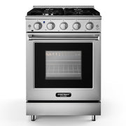 24 Inches Freestanding Natural Gas Range with 4 Burners Cooktop-Food Warmers & Burners-DECOROLALA