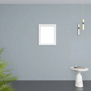 24" Matte White Rectangular Framed Mirror - Designed for Horizontal & Vertical Installation