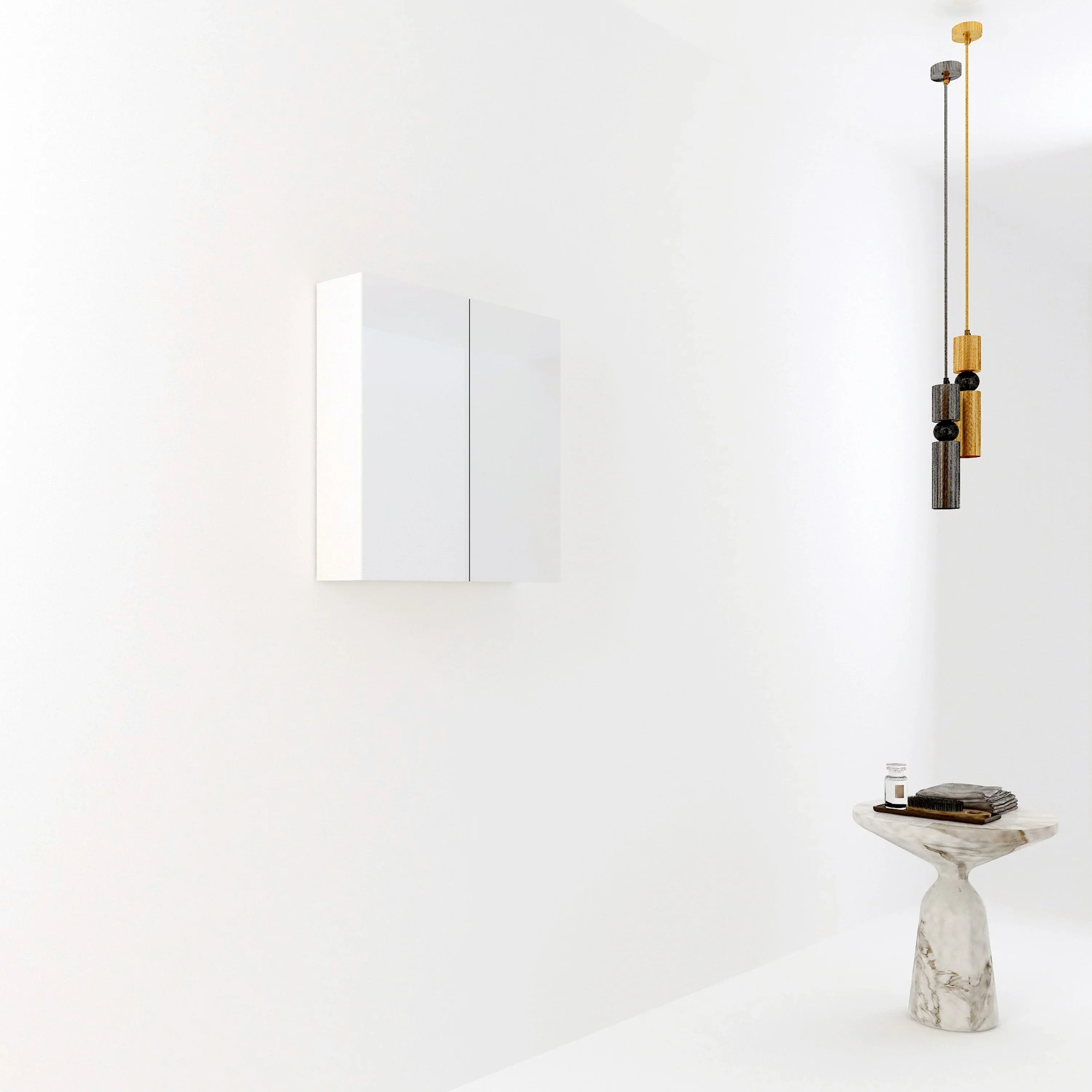 24" Matte White Medicine Cabinet-Migration_Bathroom Vanities-DECOROLALA