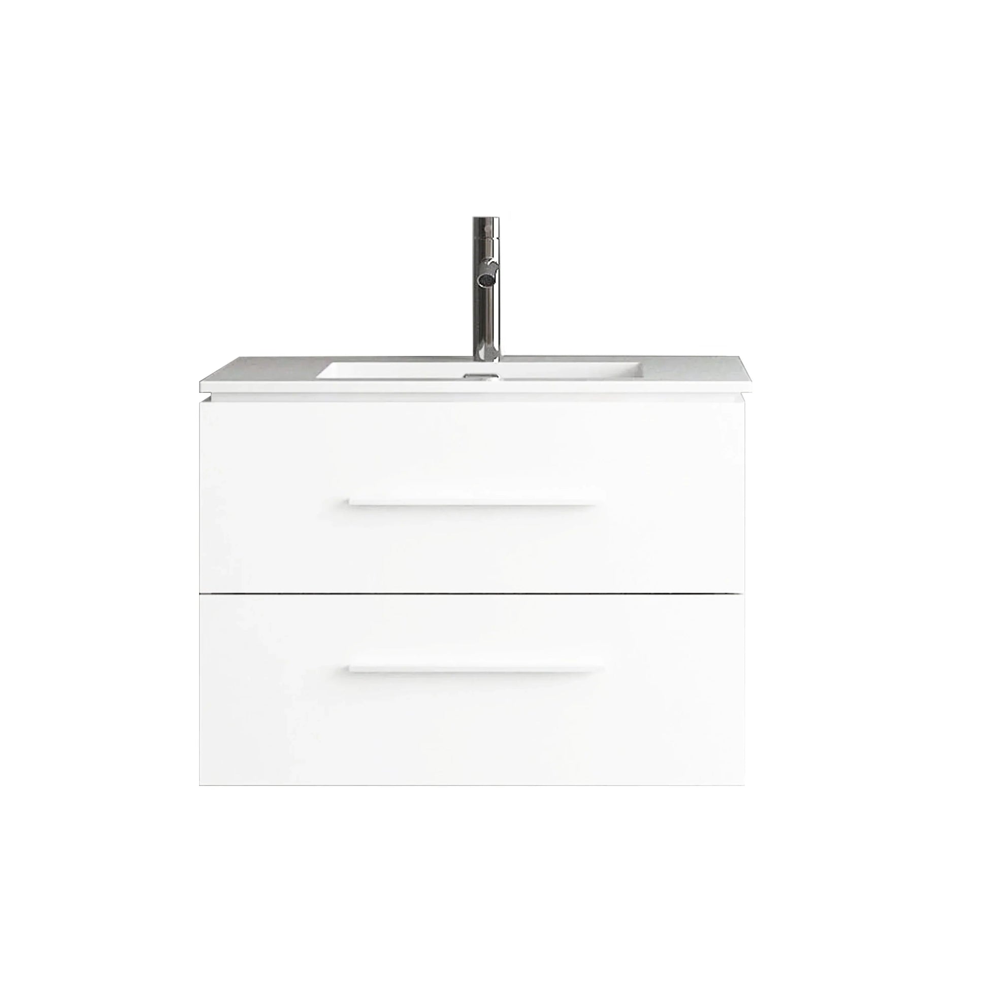24" Matte White Wall Mount Bathroom Vanity with White Ceramic Countertop-Migration_Bathroom Vanities-DECOROLALA