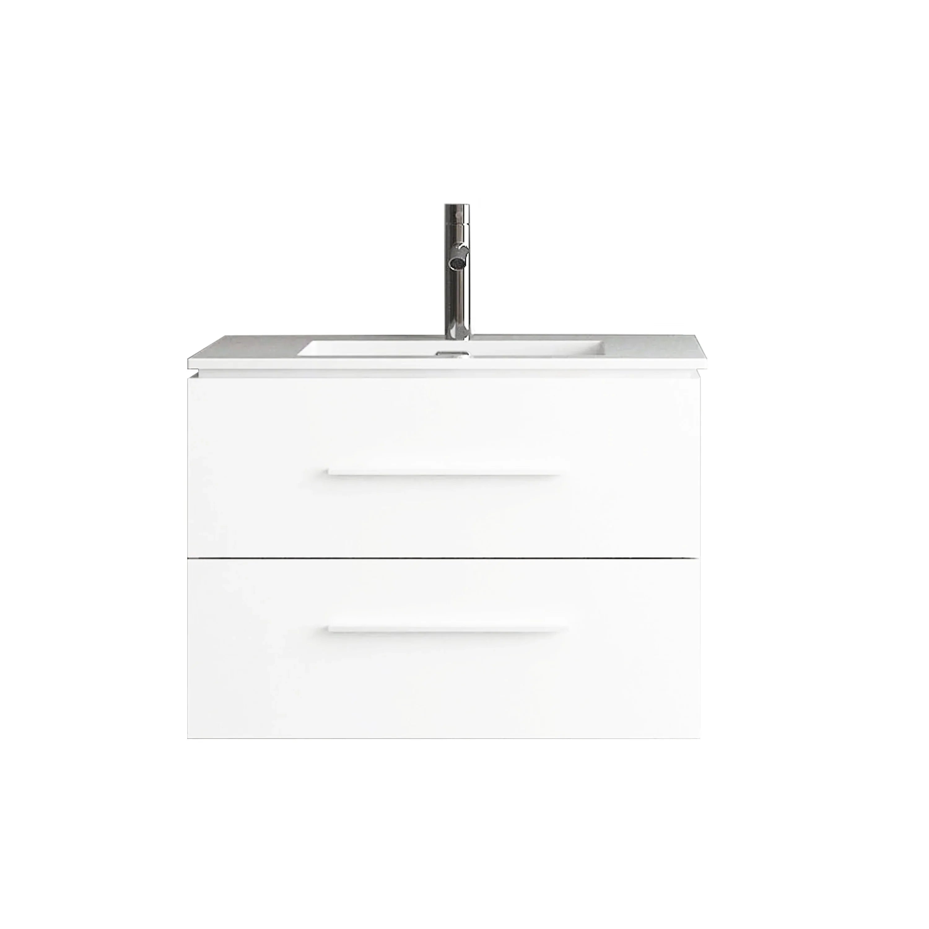 24" Matte White Wall Mount Bathroom Vanity with White Ceramic Countertop-Migration_Bathroom Vanities-DECOROLALA