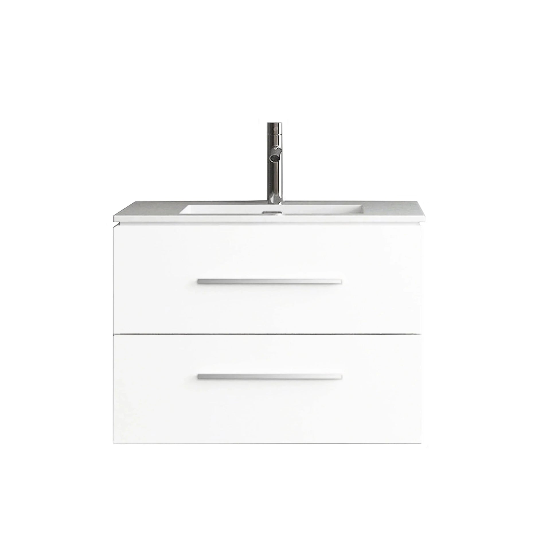 24" Matte White Wall Mount Bathroom Vanity with White Ceramic Countertop-Migration_Bathroom Vanities-DECOROLALA